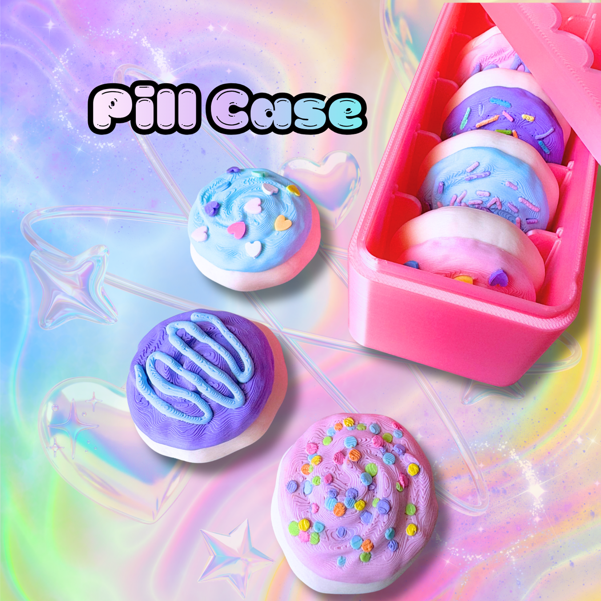 Sugar Cookie Pill Container : Sweets Lover Kawaii Home Decor Organization