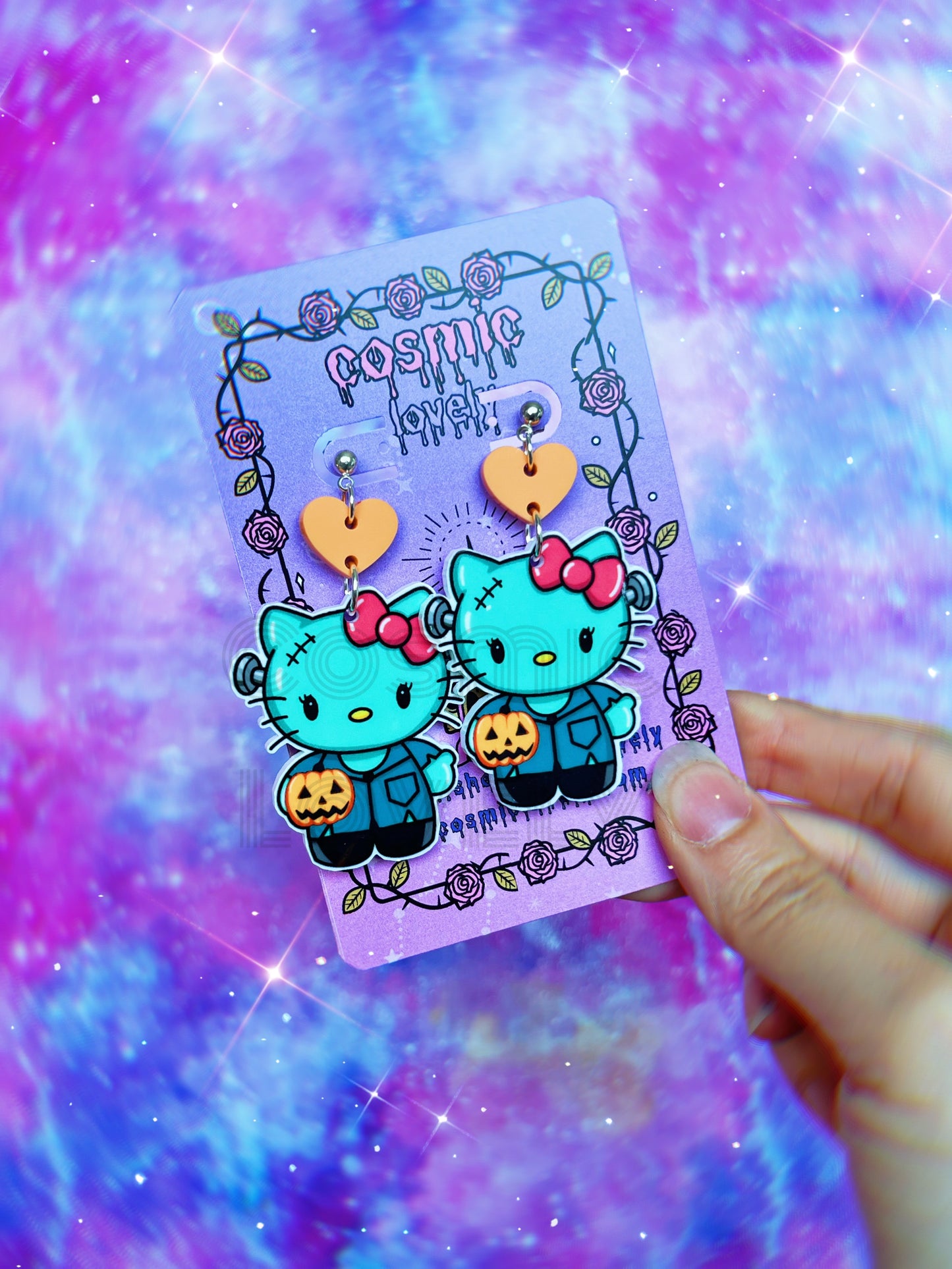 Halloween Horror Kitty Earrings