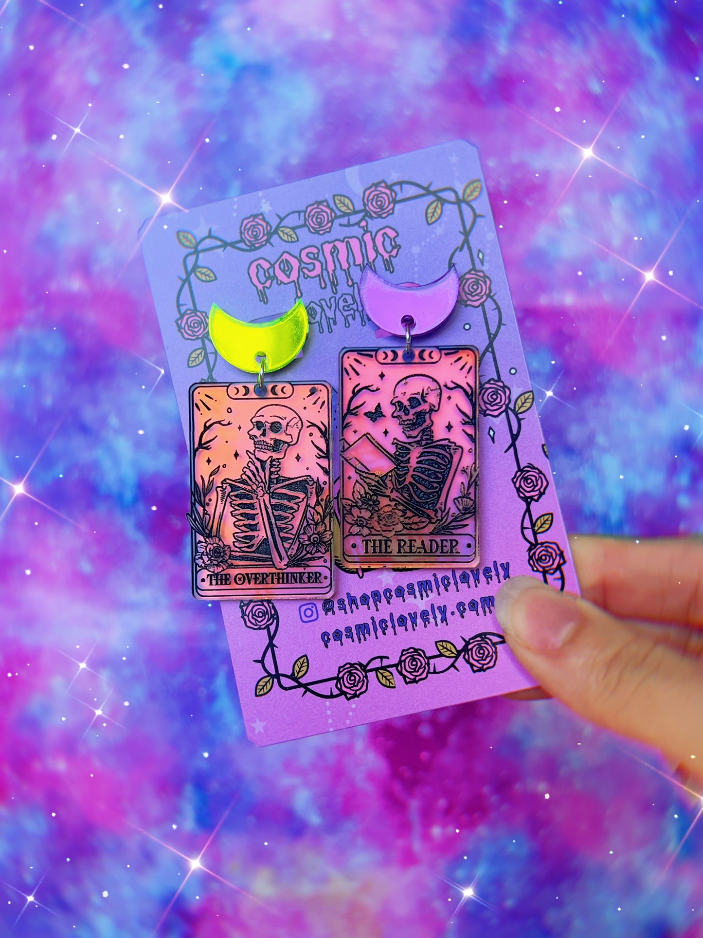 ** SINGLES ** Halloween Tarot Card Earrings