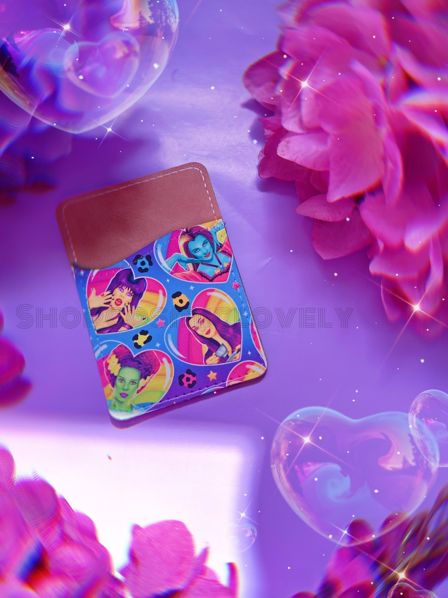 LF Spooky Babes Leather Phone Card Holder