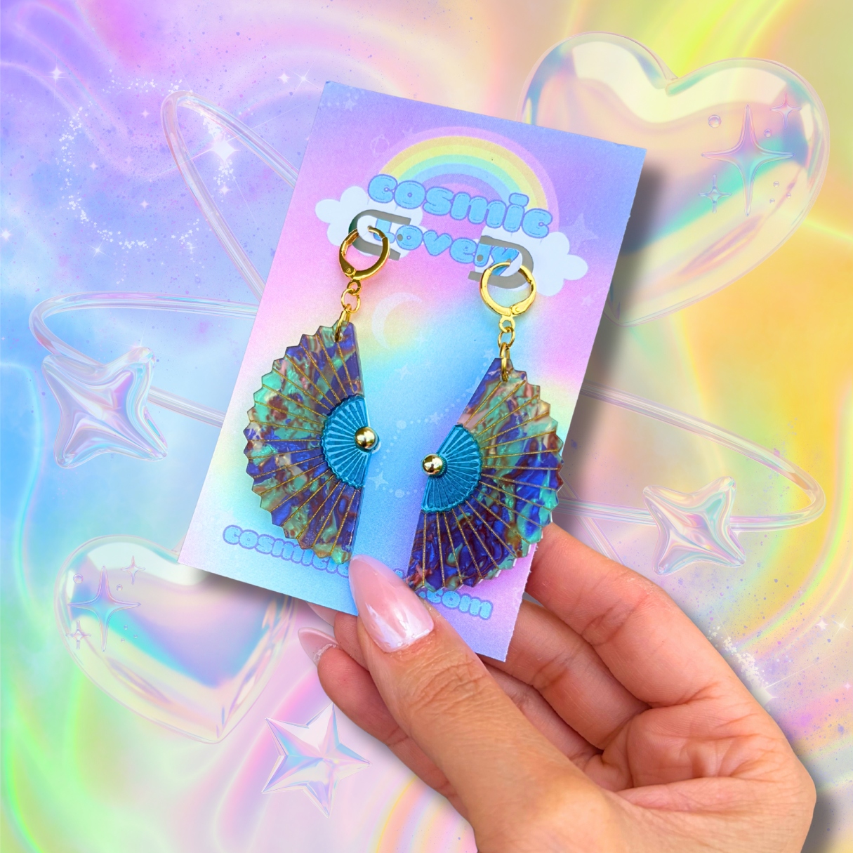 Mermaid Folding Fan Earrings