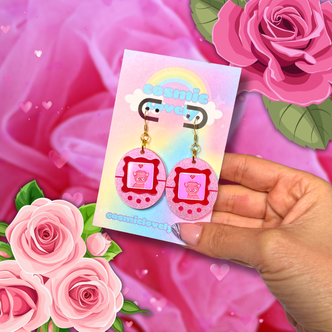 Love Day Tama-Kitty Virtual Pet Earrings & More