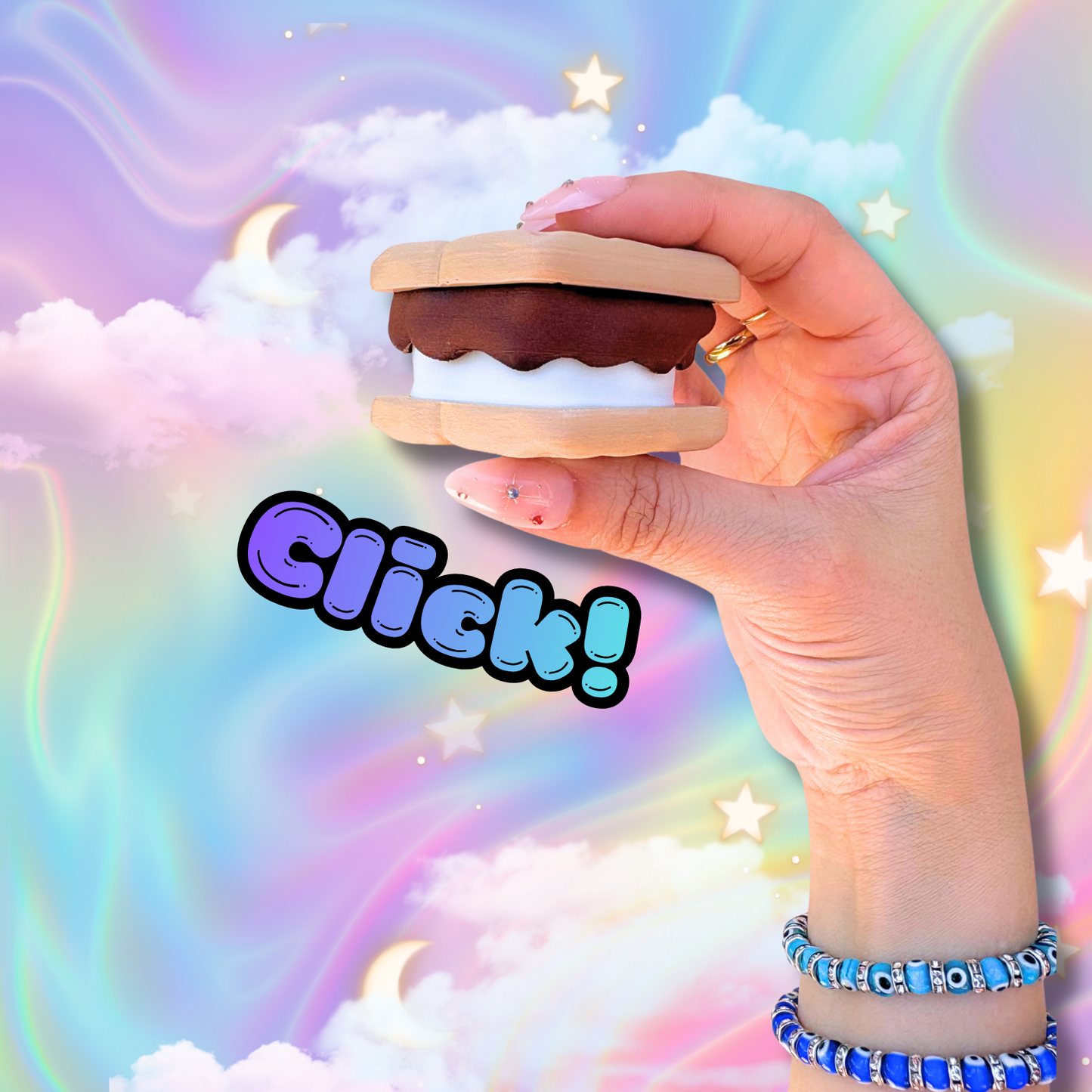 Sweet Treat S'mores Fidget Clicker: Anxiety Stress Relief Toy
