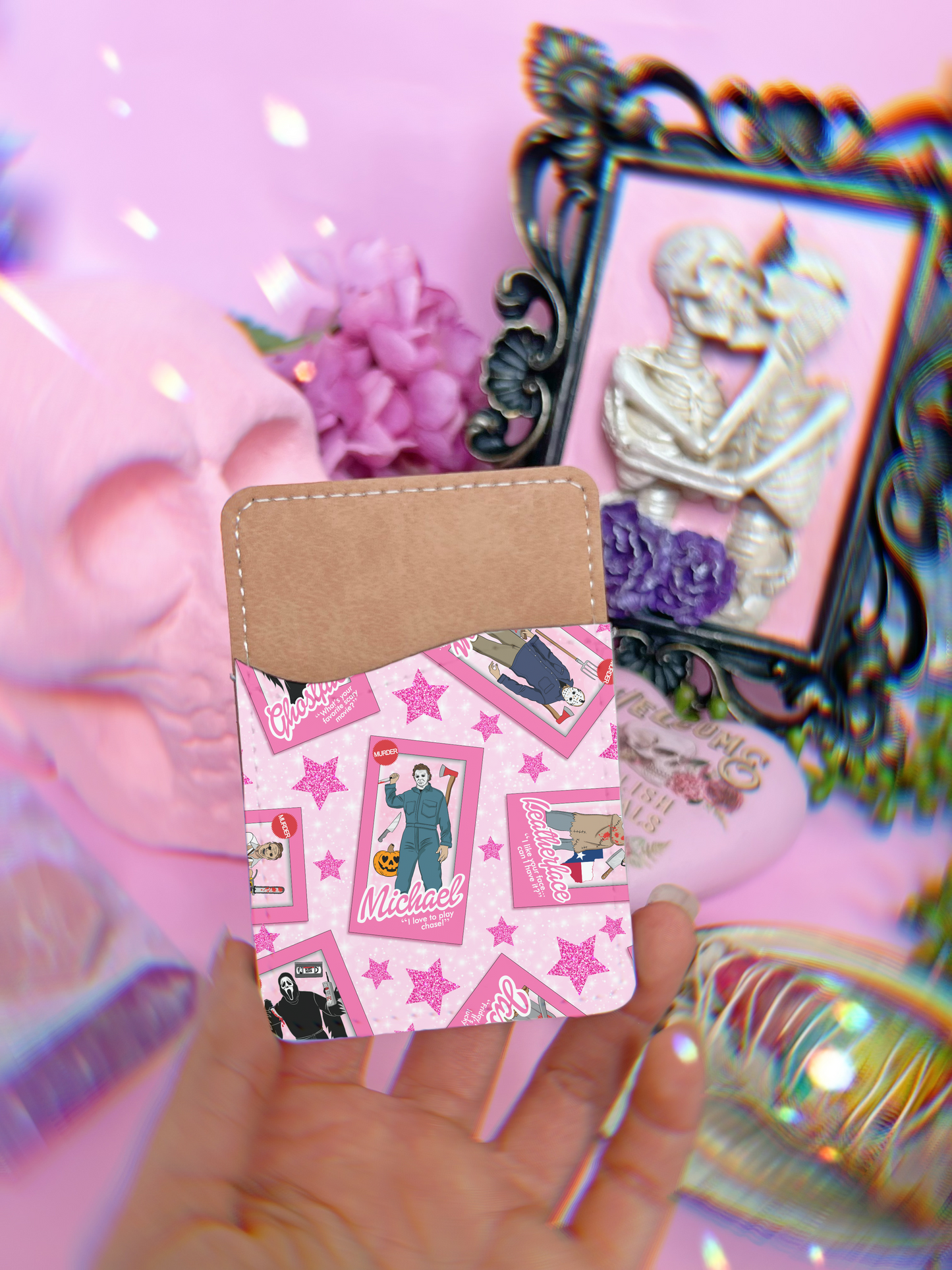 Horror BARBlE Leather Phone Card Holder