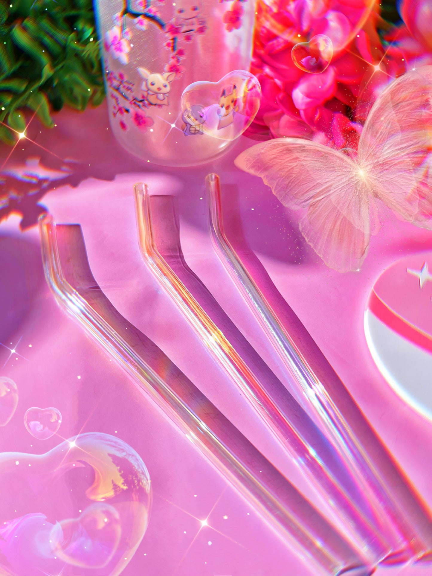 Clear IRIDESCENT Glass Straw UPGRADE