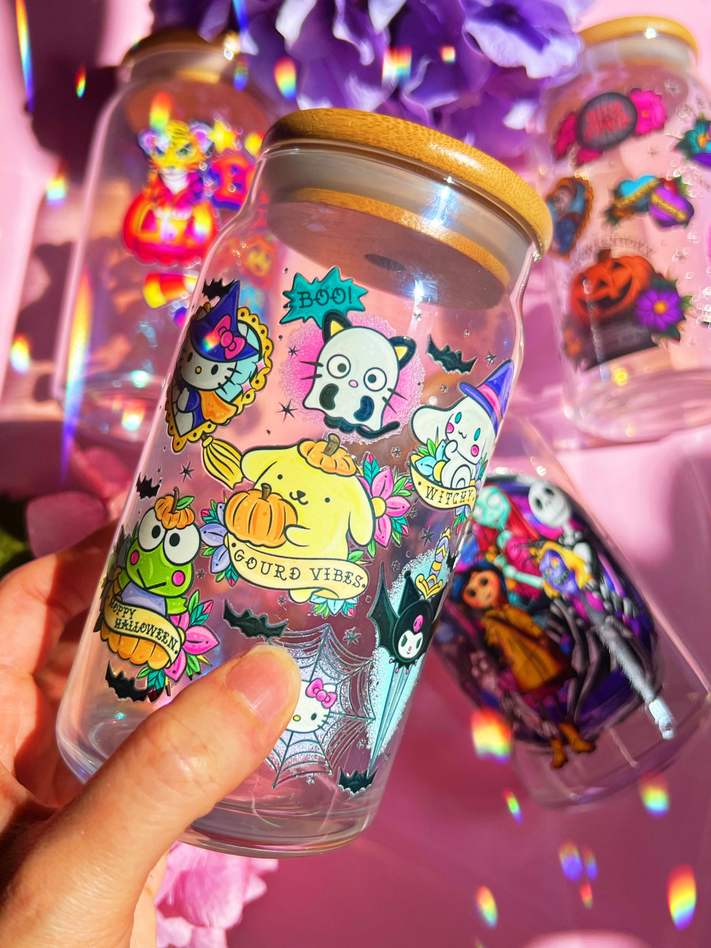 Iridescent Tattoo Spooky Kitty 16oz Cup