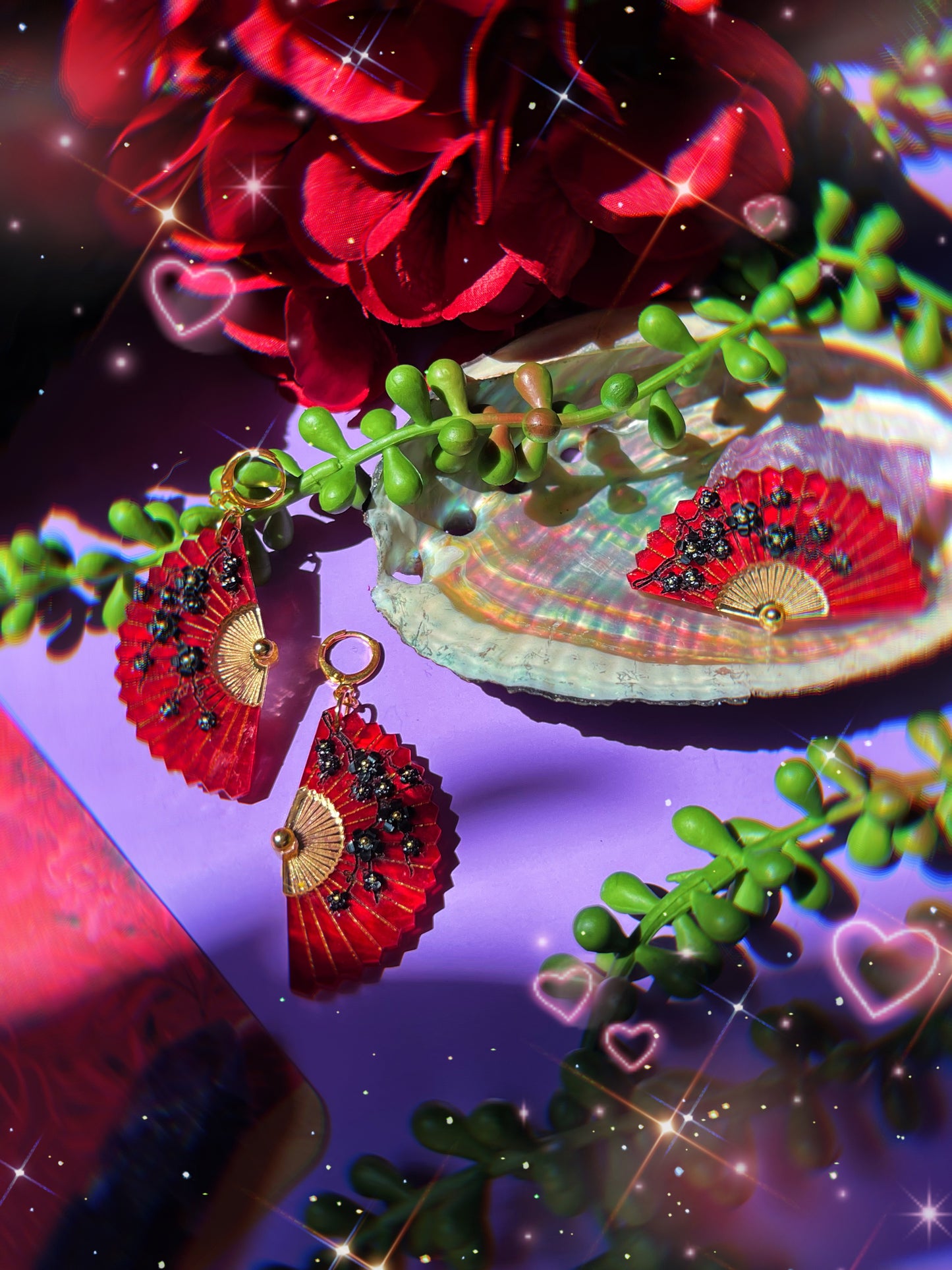 Halloween Folding Fan Earrings
