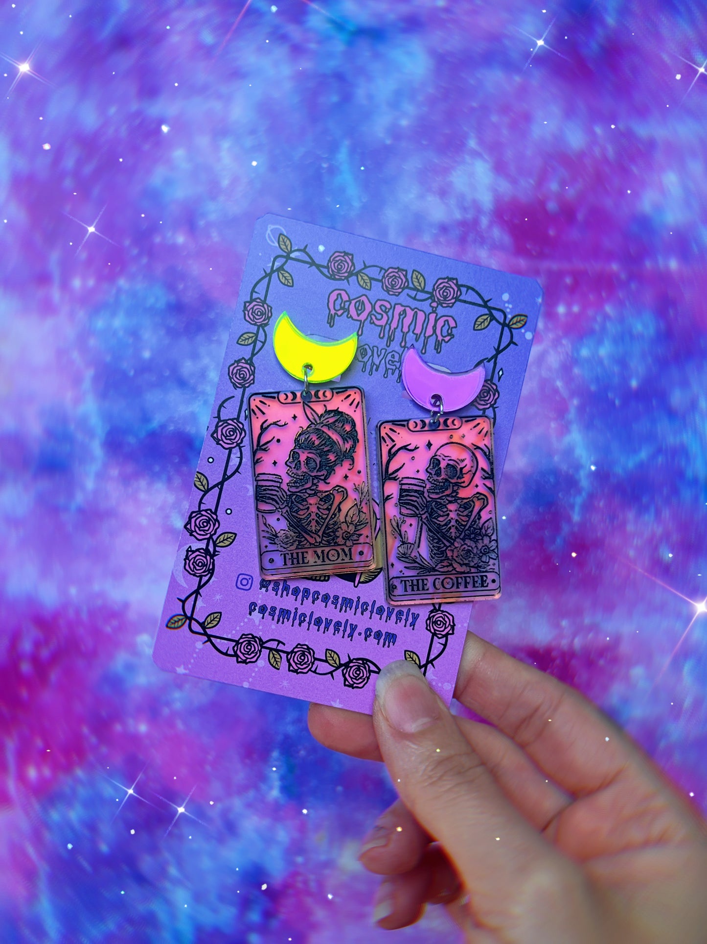 ** SINGLES ** Halloween Tarot Card Earrings