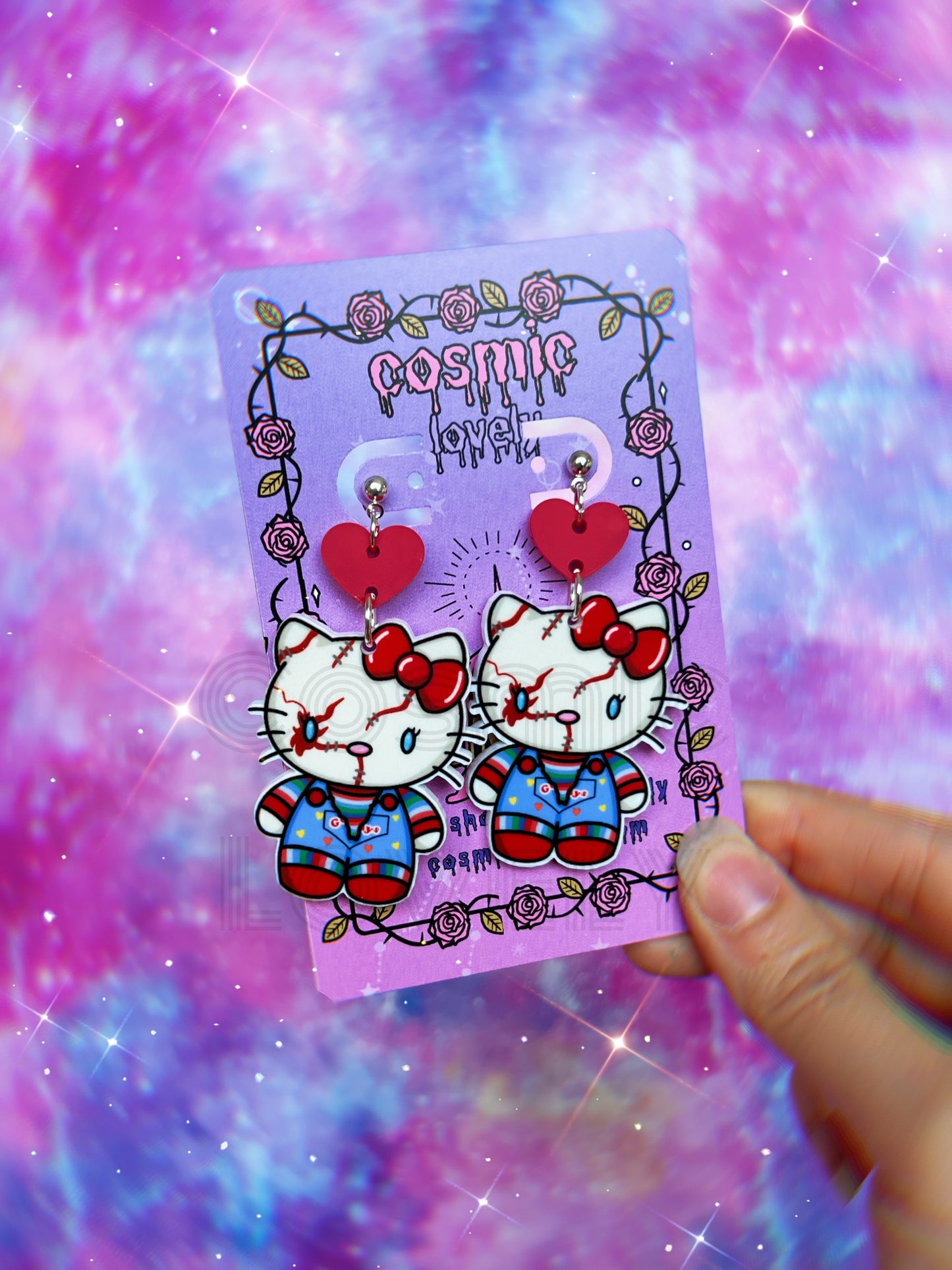 Halloween Horror Kitty Earrings