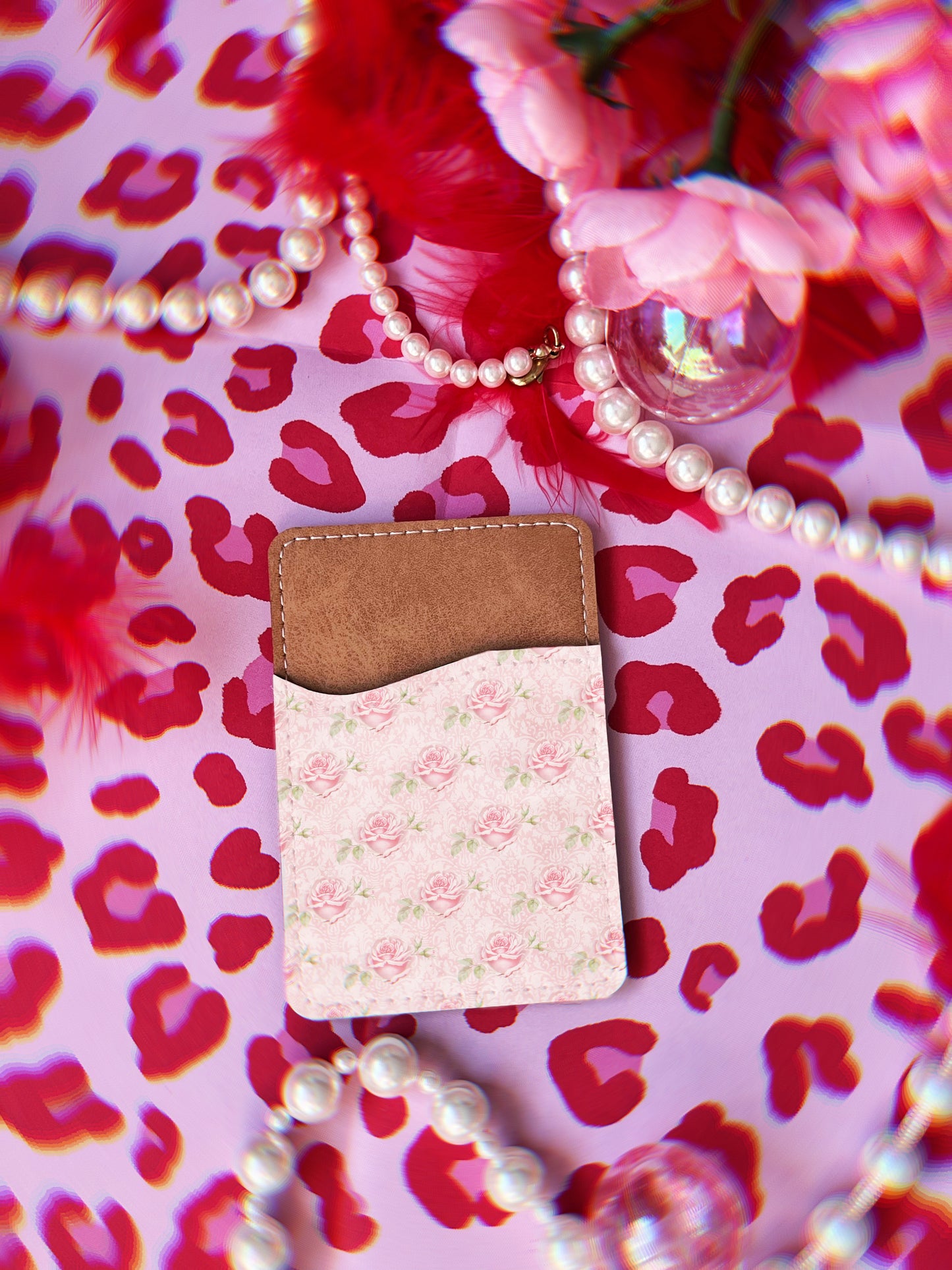 Lovely Pink Chic Phone Card Holder