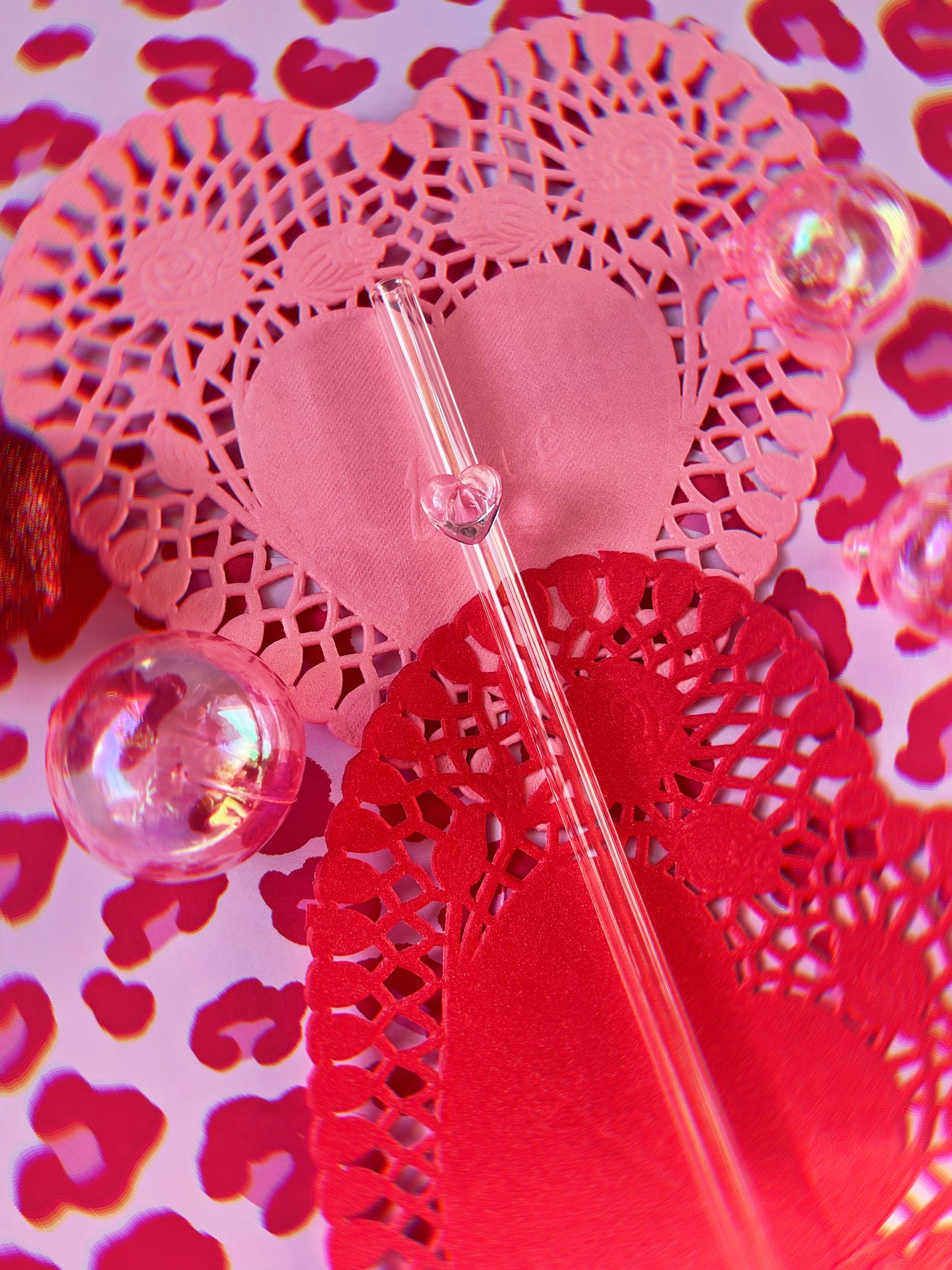Pink Heart Glass Straw UPGRADE