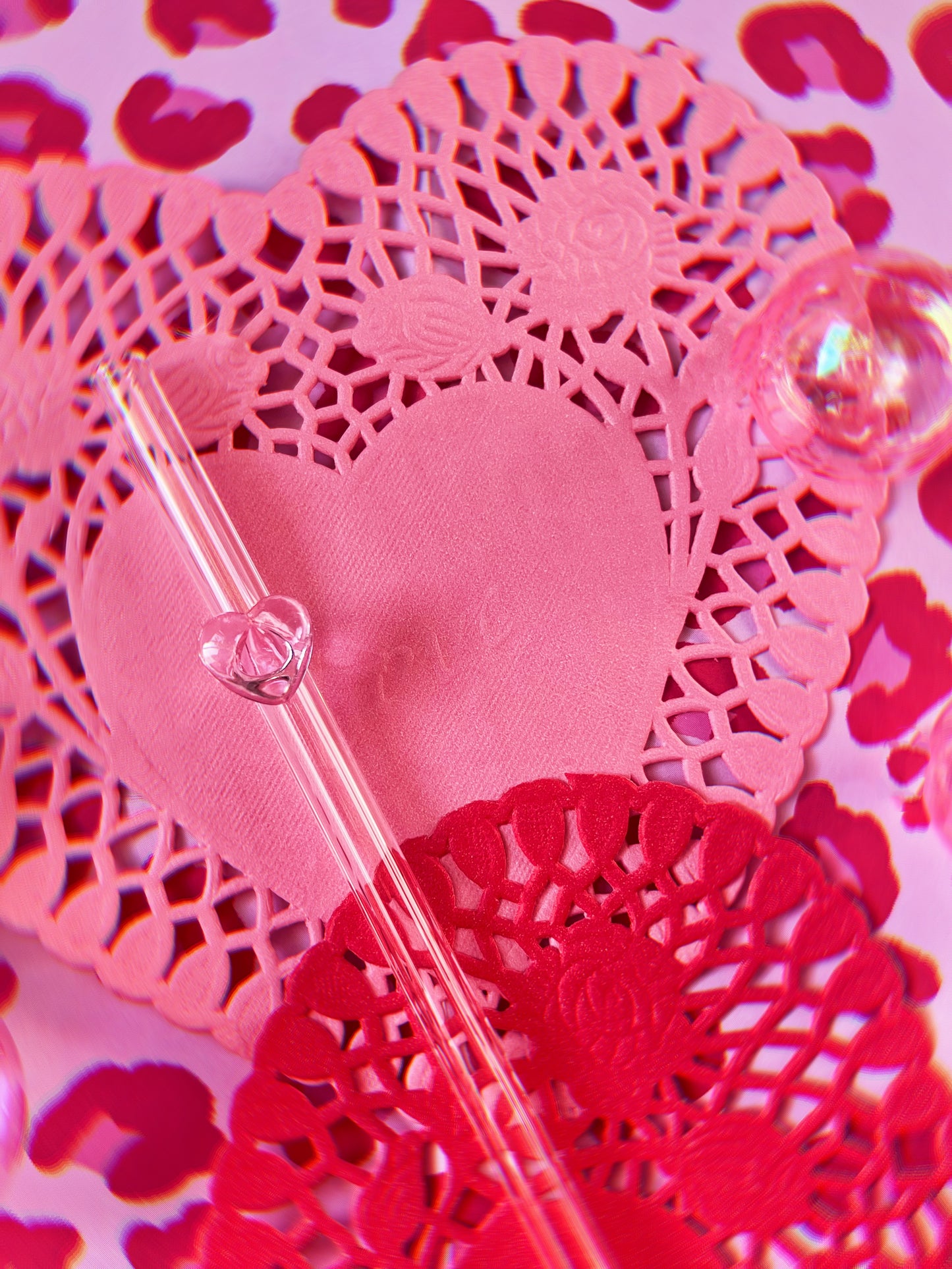 Pink Heart Glass Straw UPGRADE