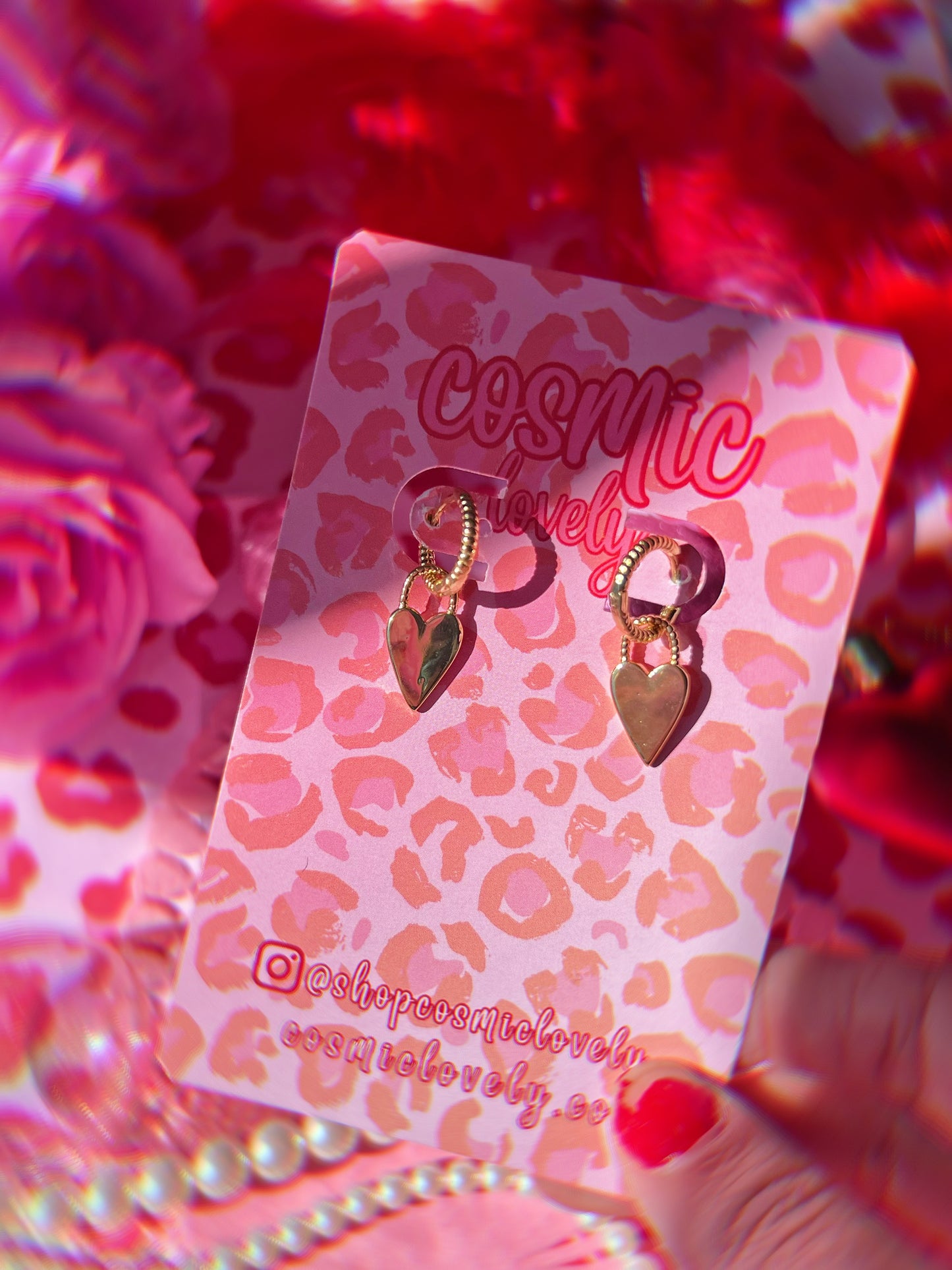 Gold Plated Brass Heart Huggies