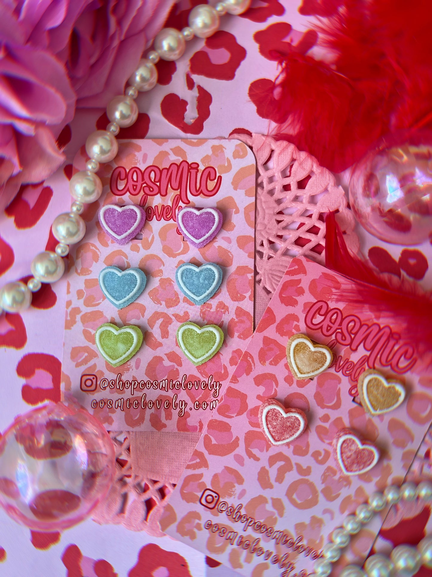 Gum Drop Heart Studs