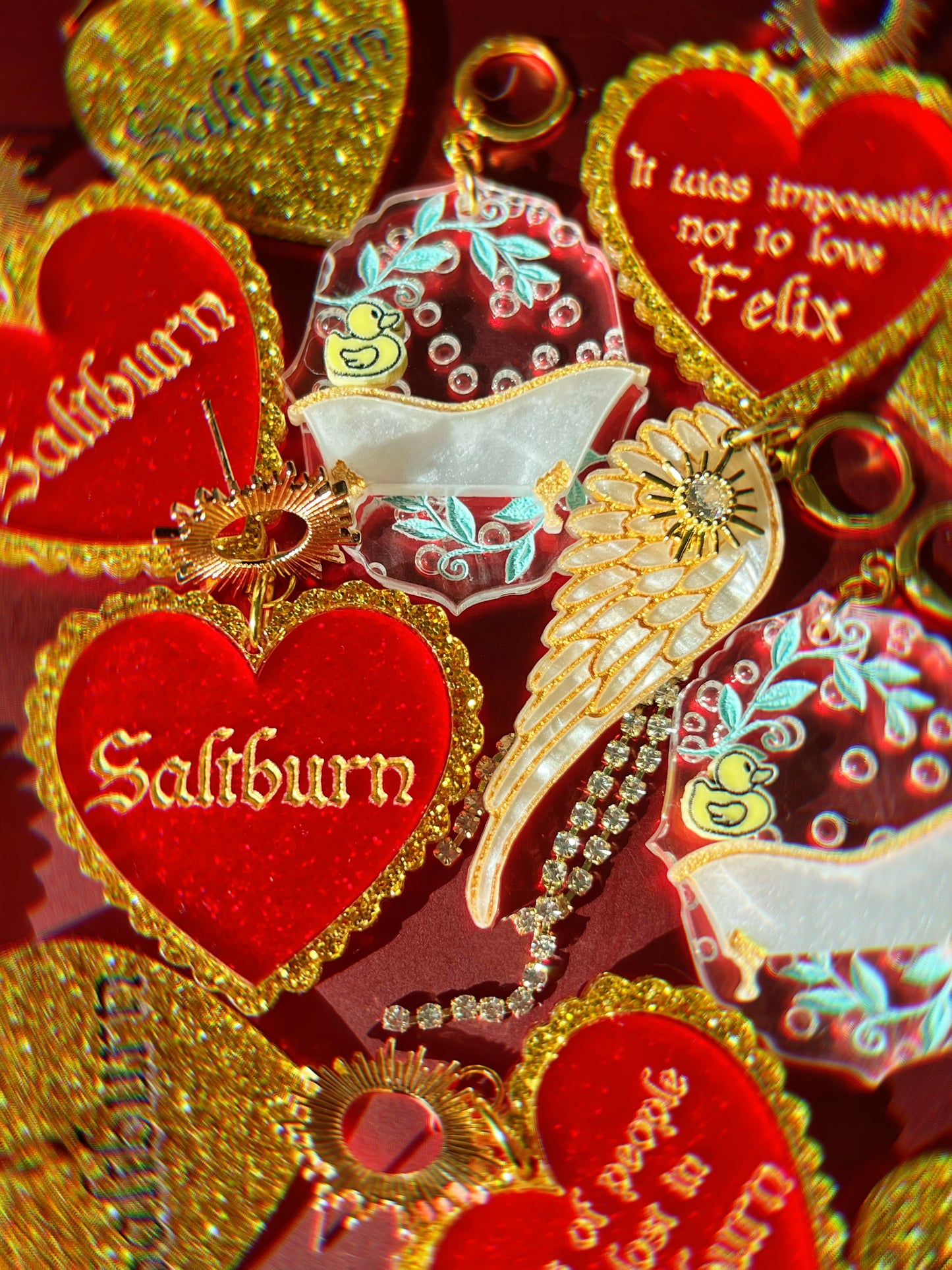 SaIty Gold Heart Earrings