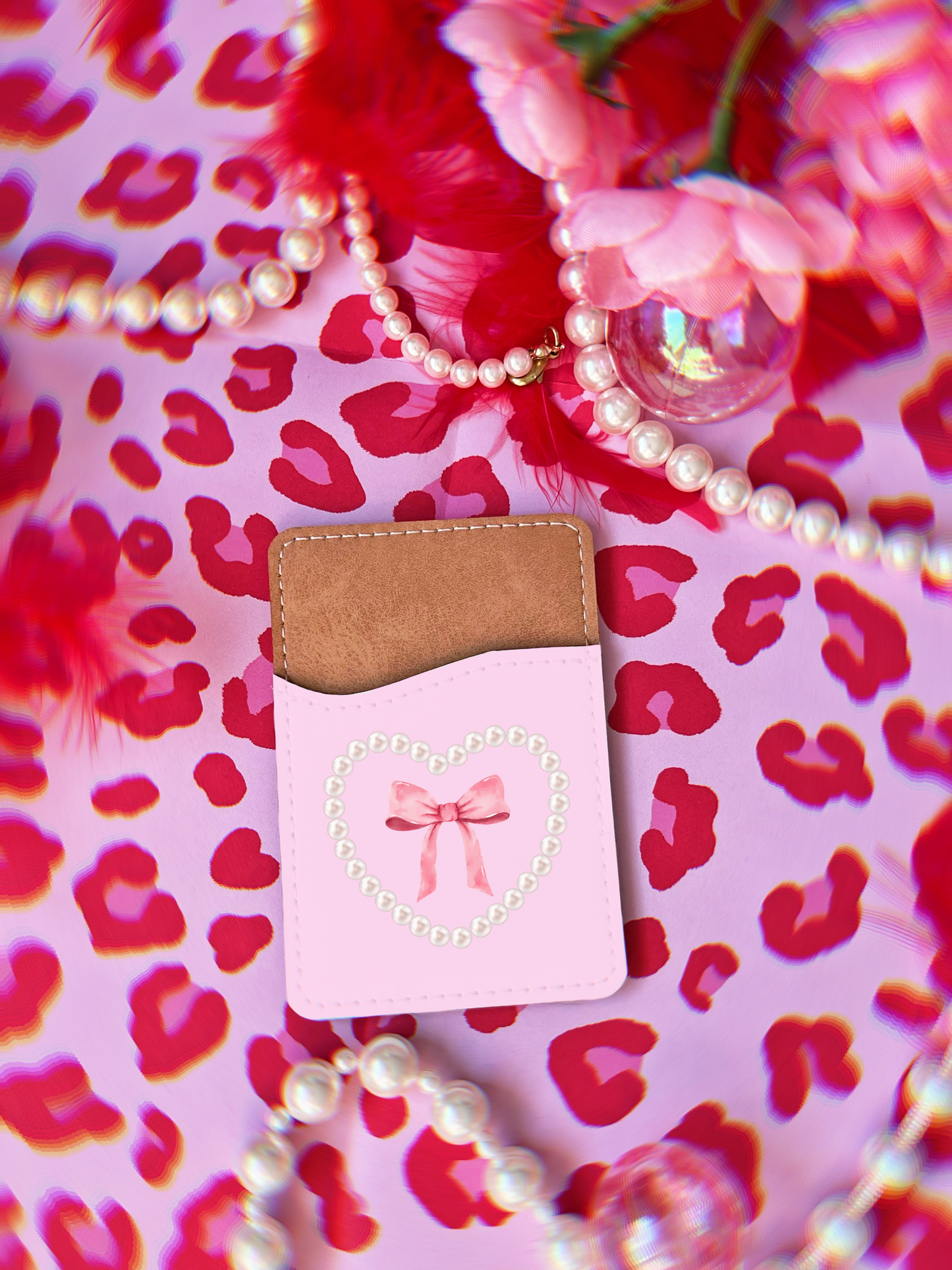 Coquette Bow Phone Card Holder