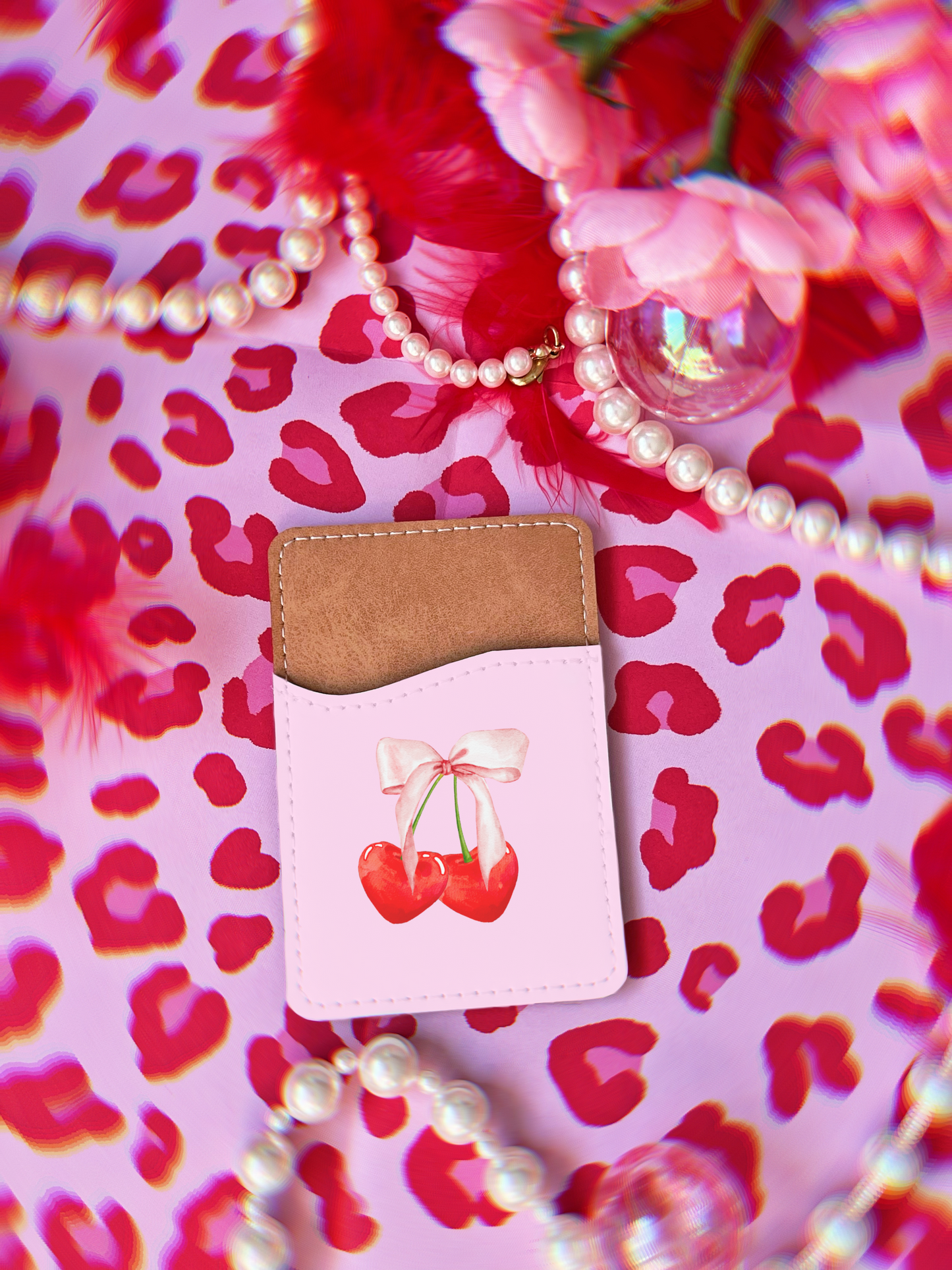 Coquette Cherries Phone Card Holder