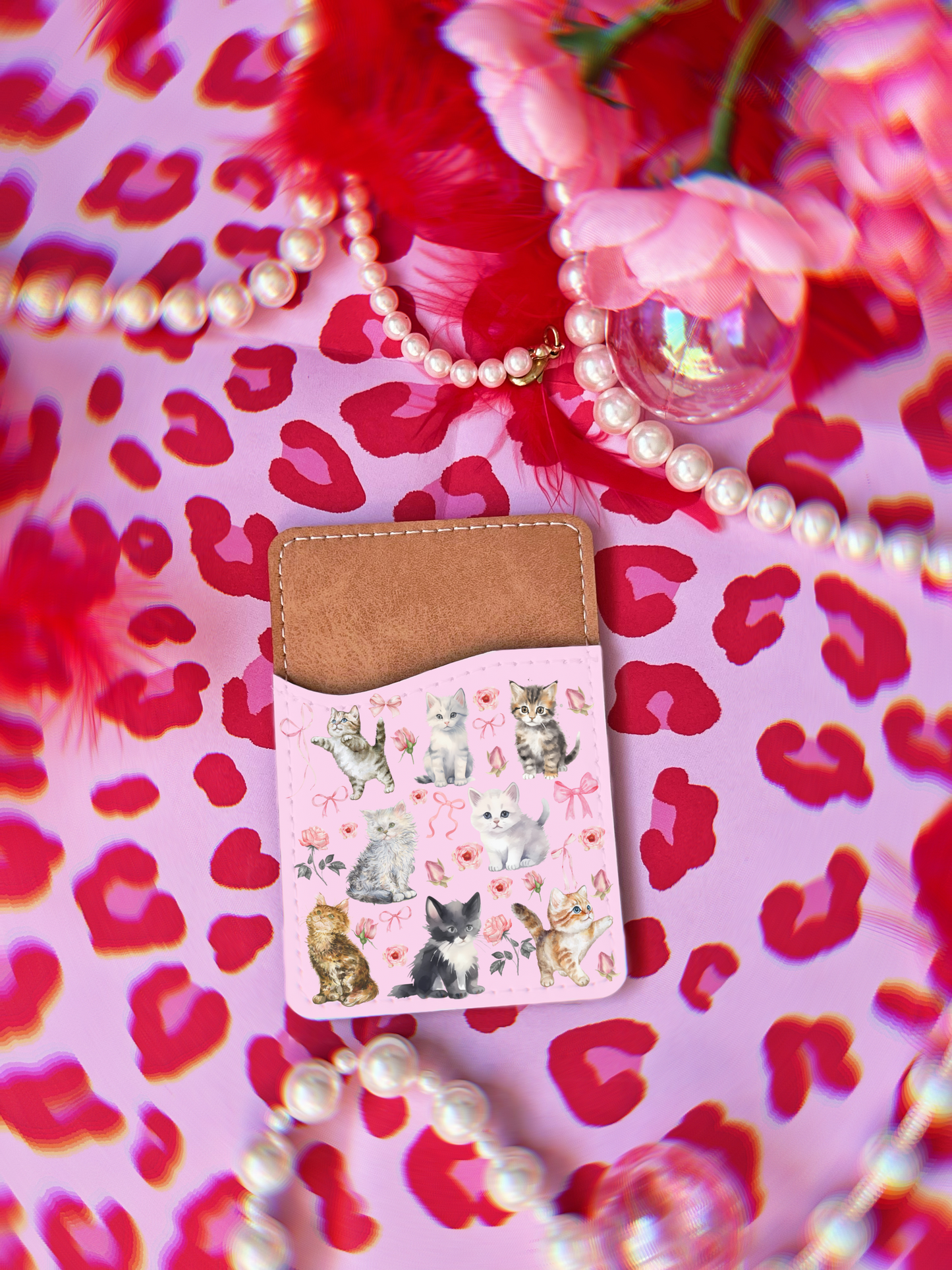 Coquette Kitties Phone Card Holder
