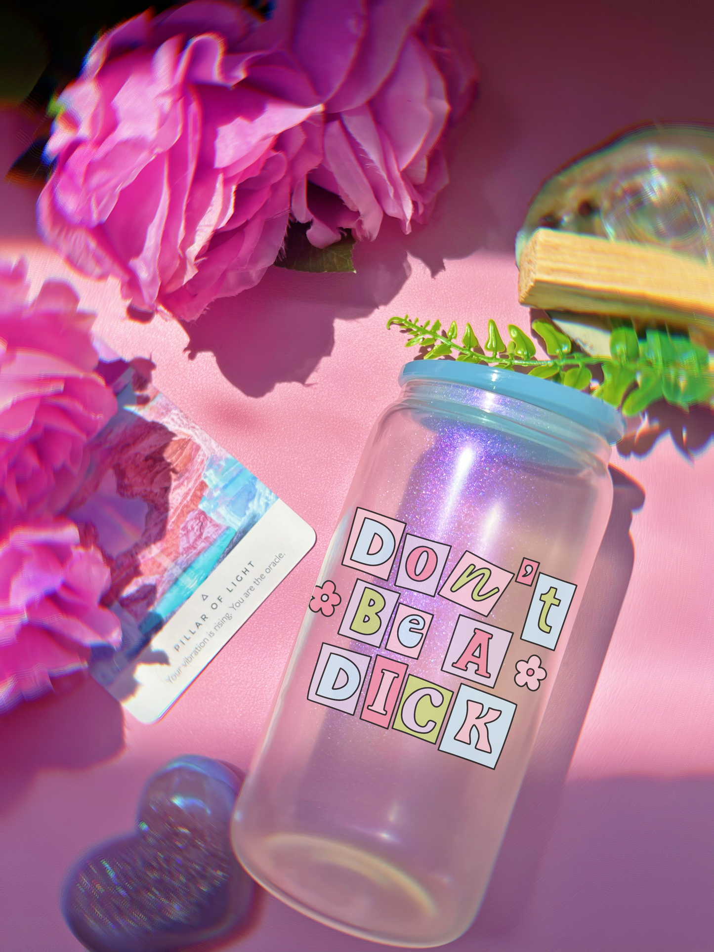 Iridescent Don't be a Dick 16oz Cup BLUE Lid