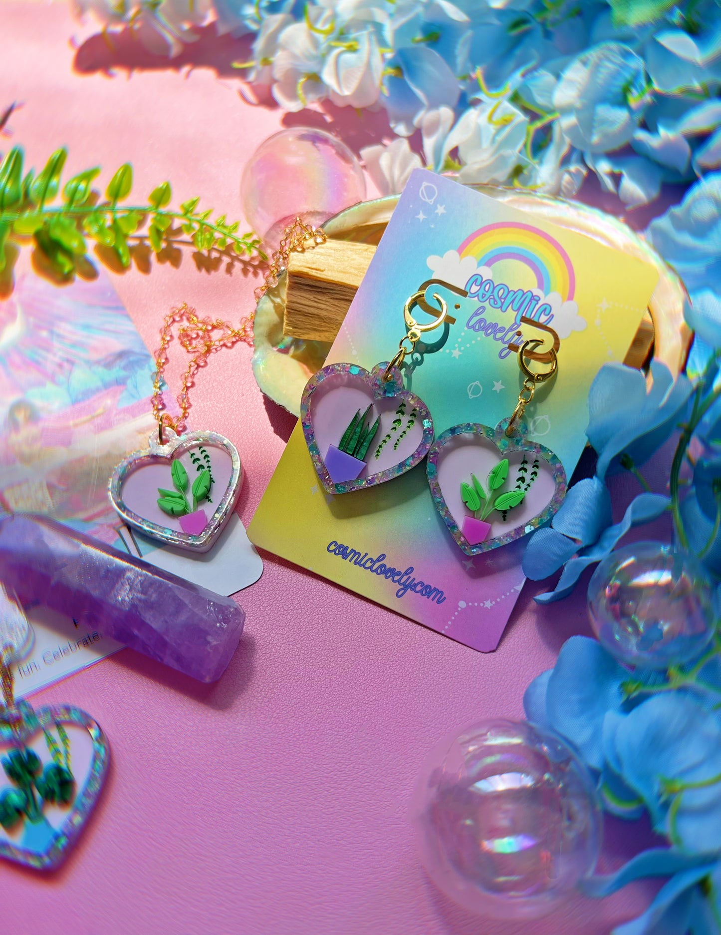 ** SINGLES ** Plant Lady Heart Earrings