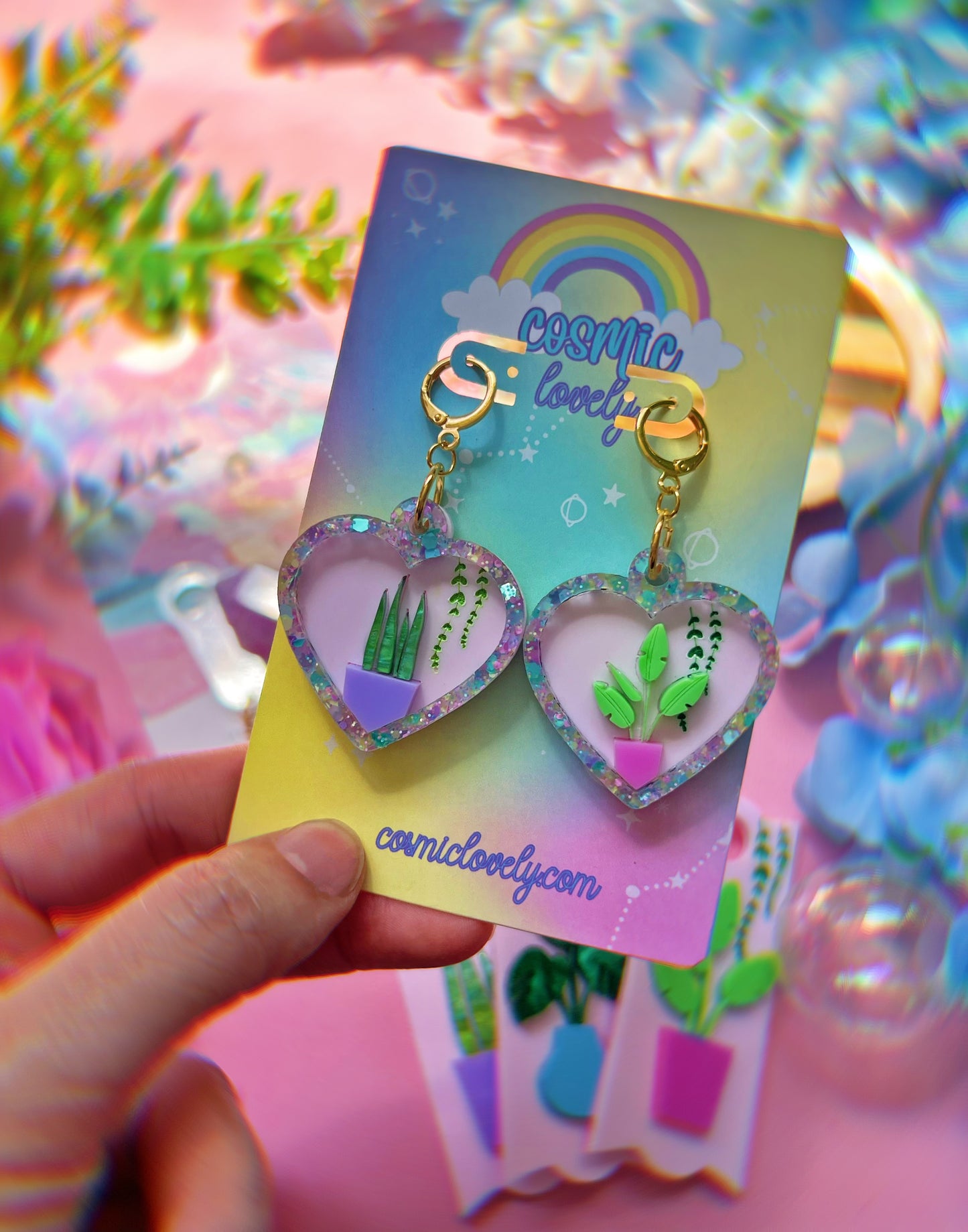 ** SINGLES ** Plant Lady Heart Earrings