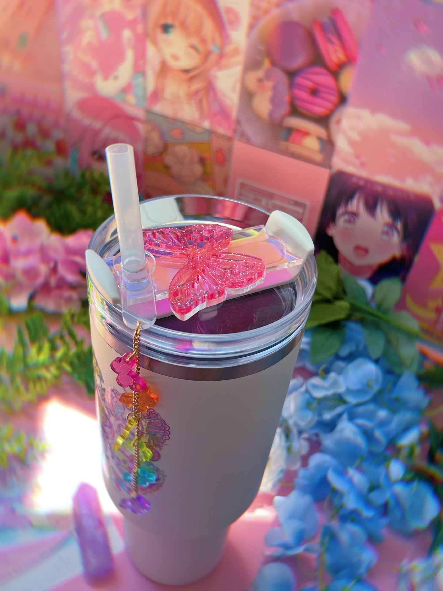 Candy Butterfly Rainbow Tumbler Cup Charms