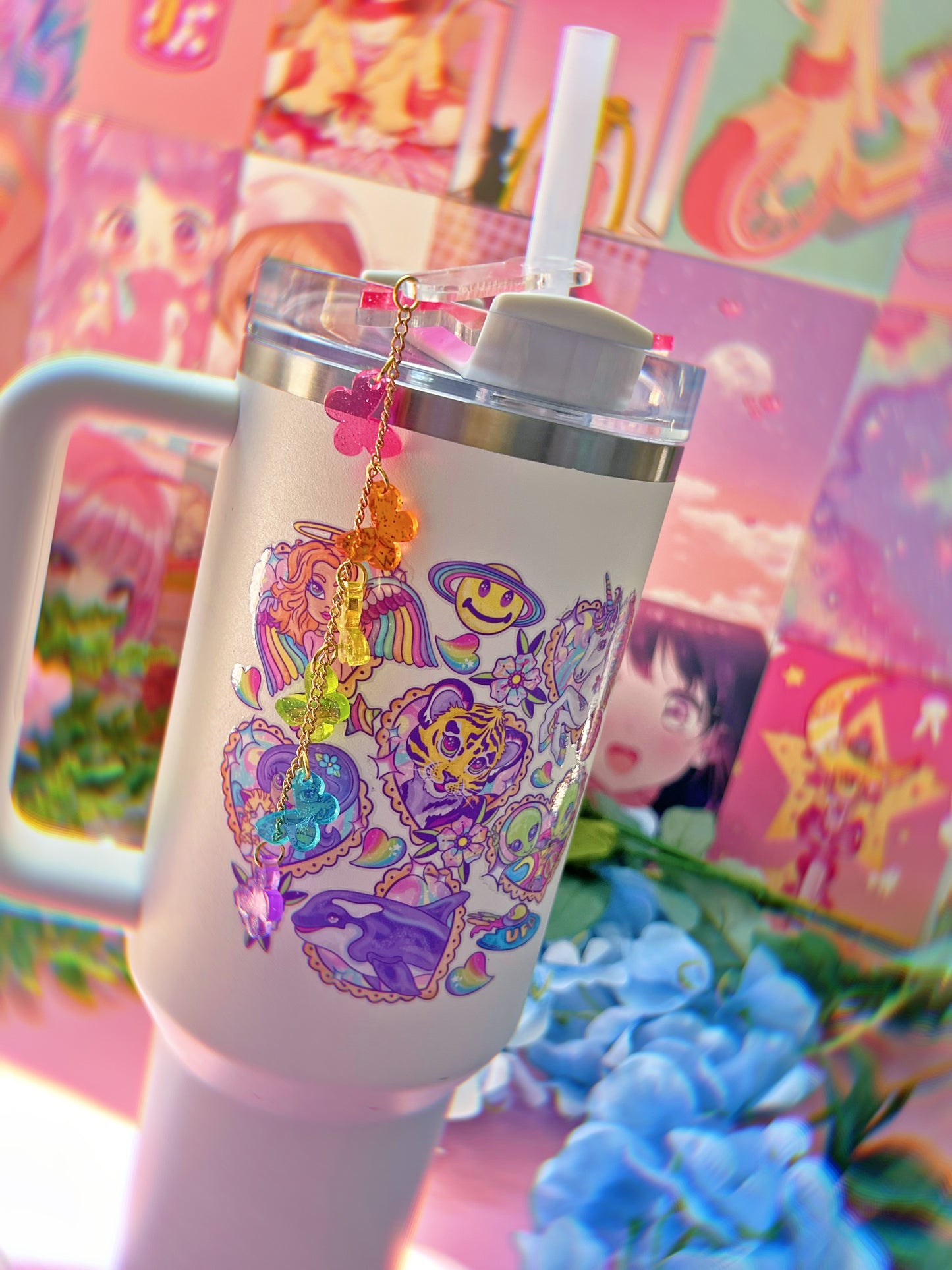 Candy Butterfly Rainbow Tumbler Cup Charms