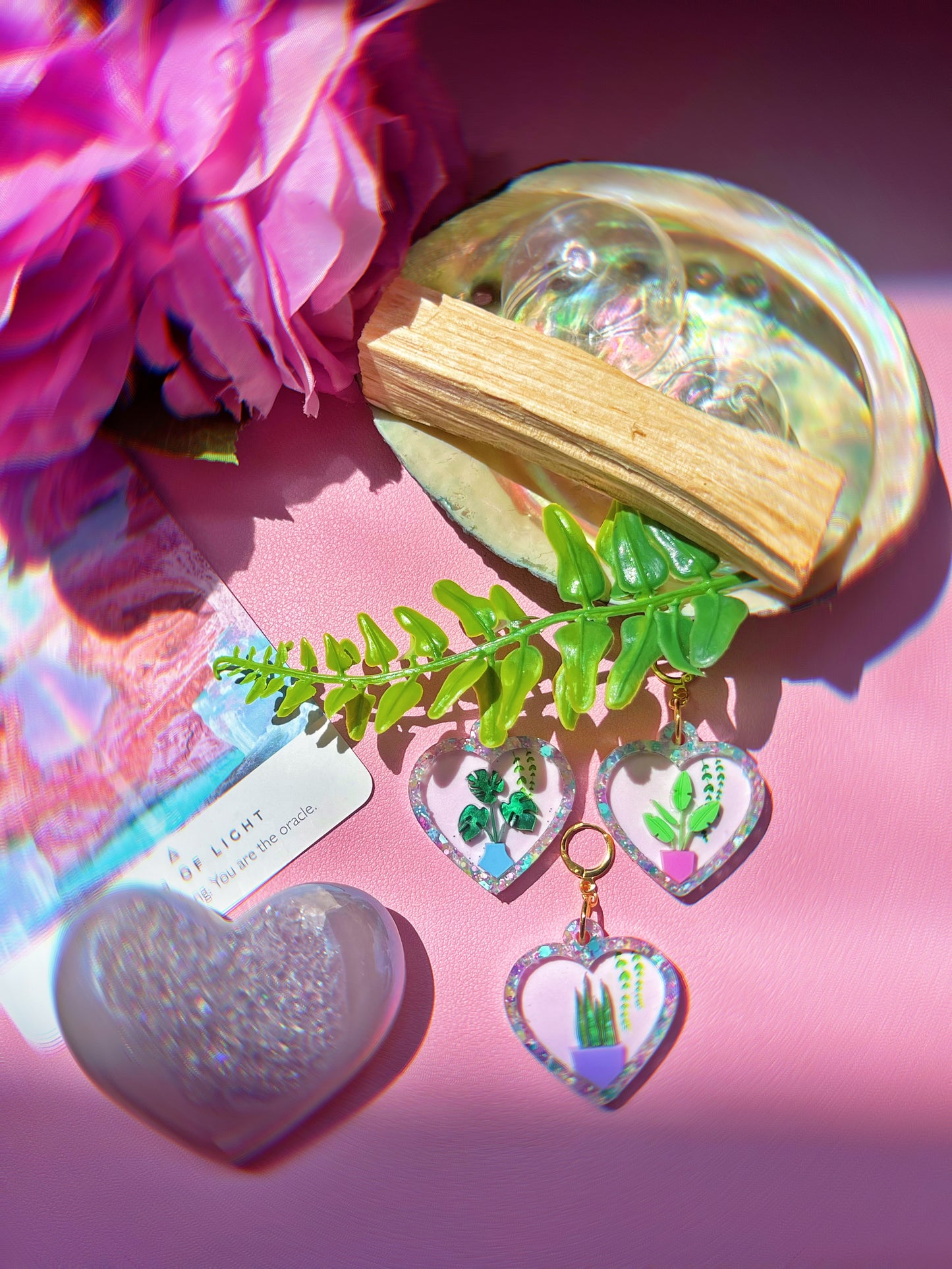 ** SINGLES ** Plant Lady Heart Earrings