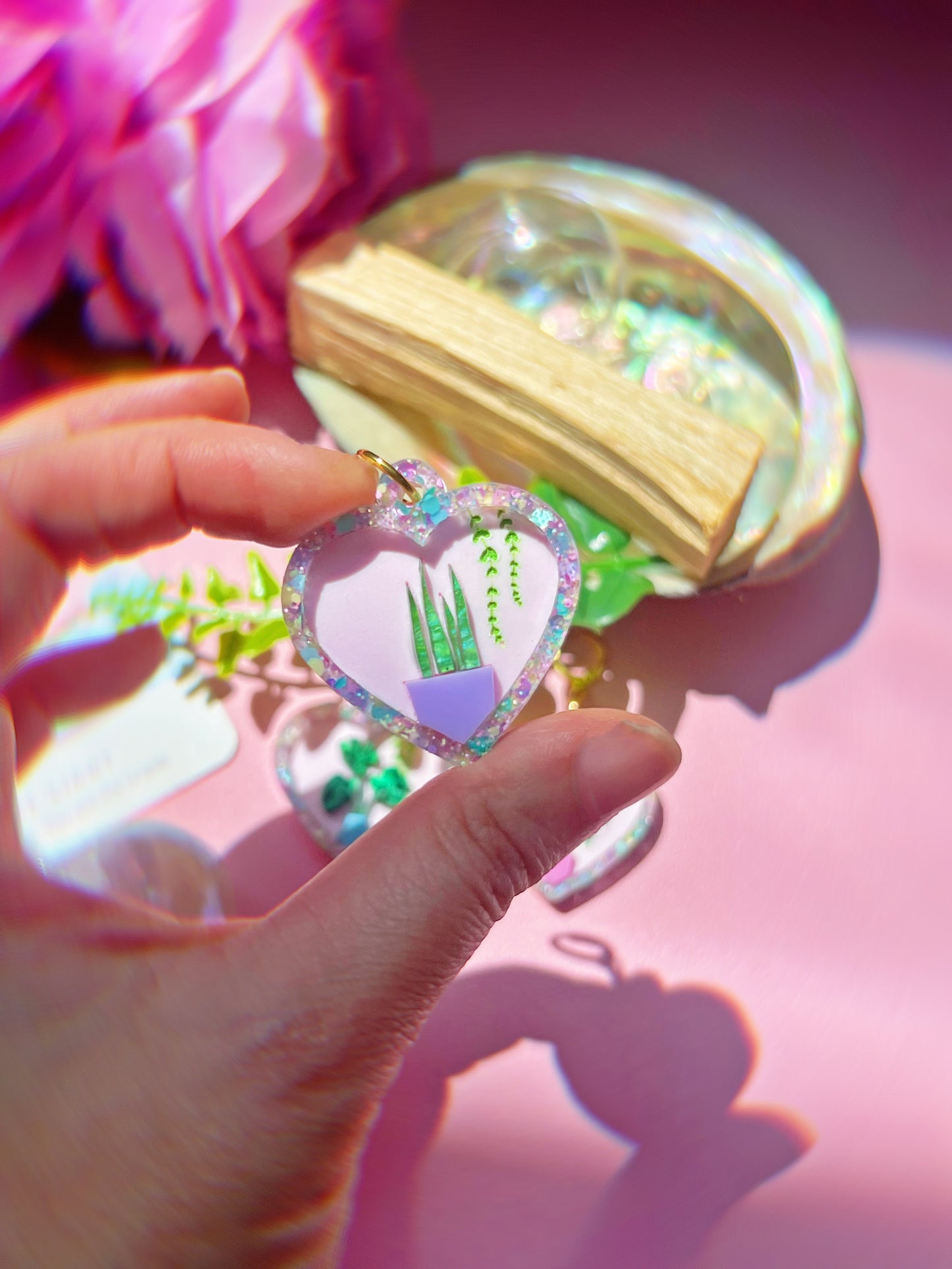 ** SINGLES ** Coquette Plant Lady Heart Earrings