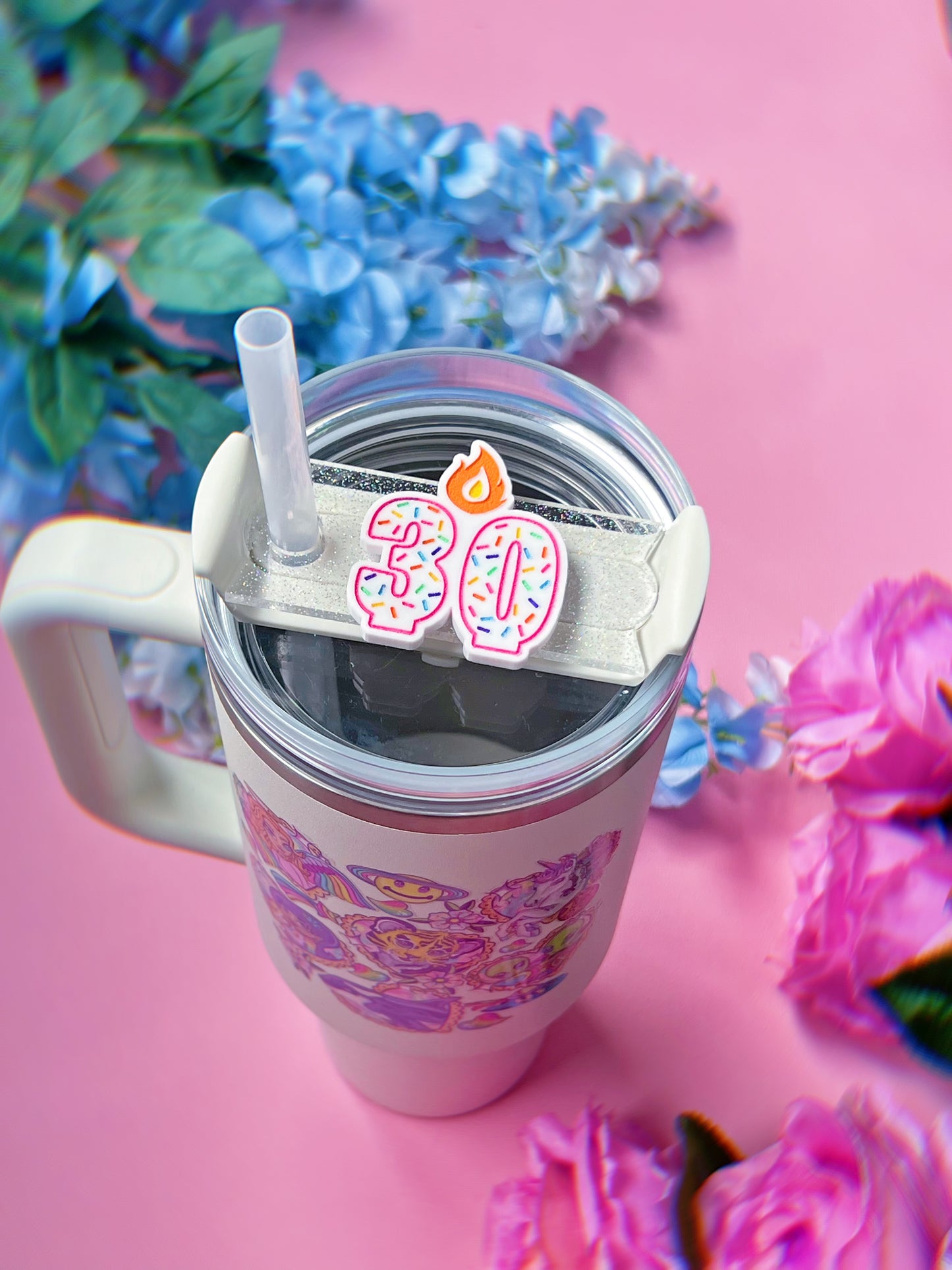 CUSTOM Birthday Number Candle Tumbler H2.0 Cup Topper 40oz | 30oz | 20 oz