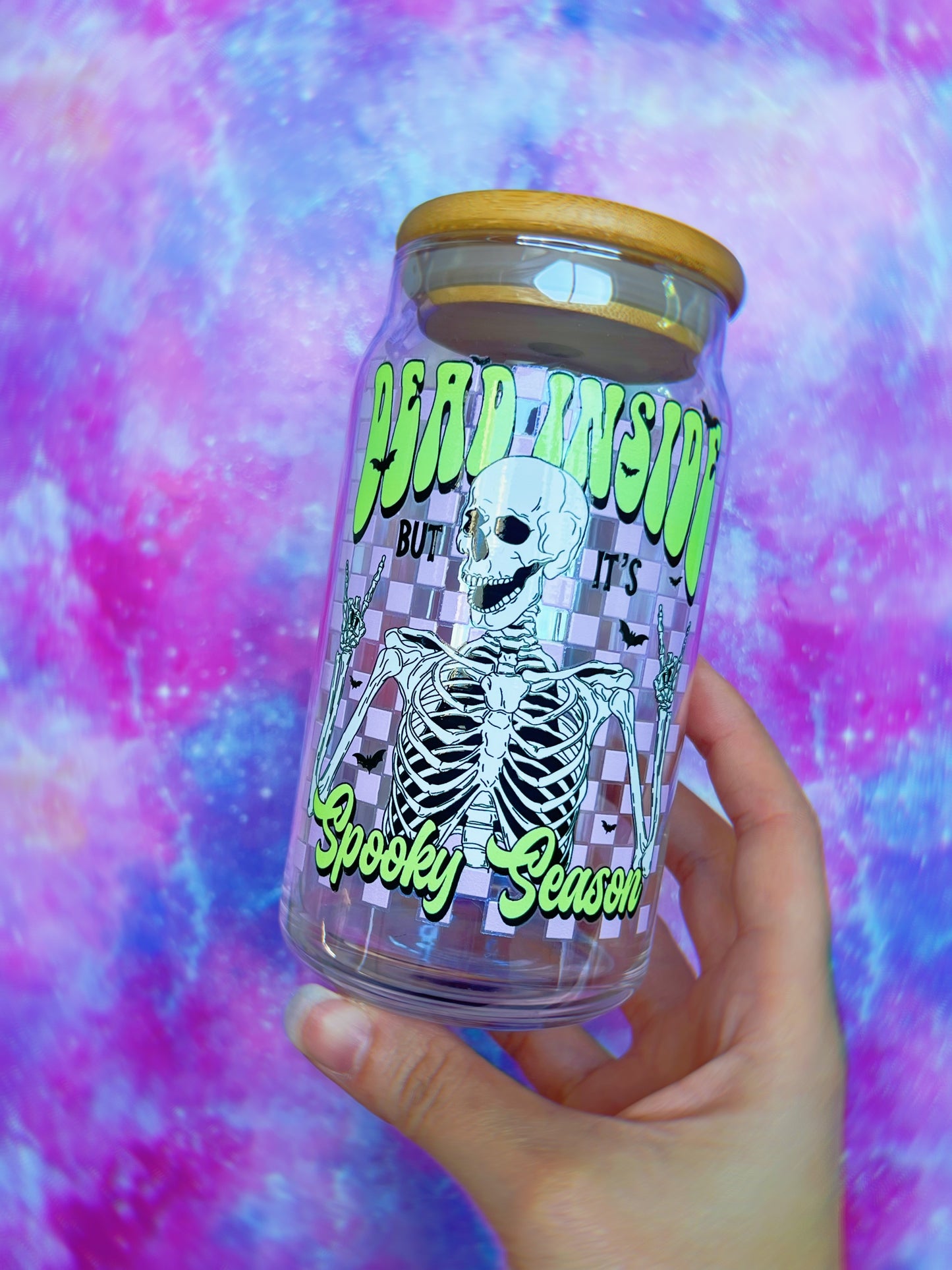 Iridescent Dead Inside but its spooky season 16oz Cup