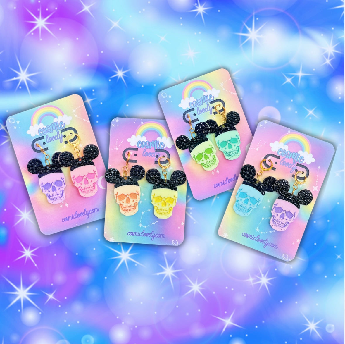 PASTEL HALLOWEEN PARKS SKULL Earrings & More