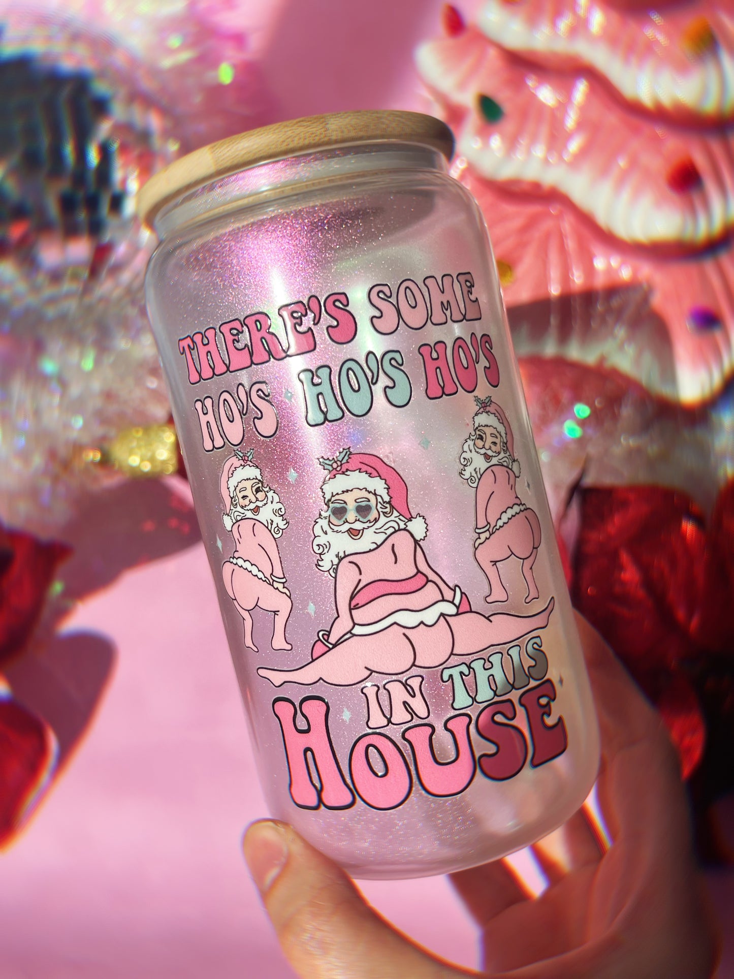 Shimmer Glitter Ho Ho Ho's 16oz Cup