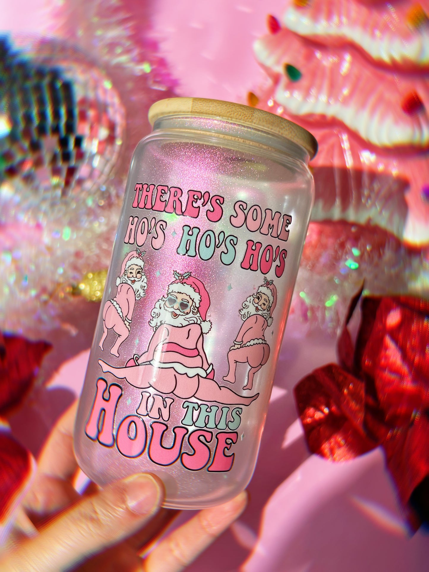 Shimmer Glitter Ho Ho Ho's 16oz Cup