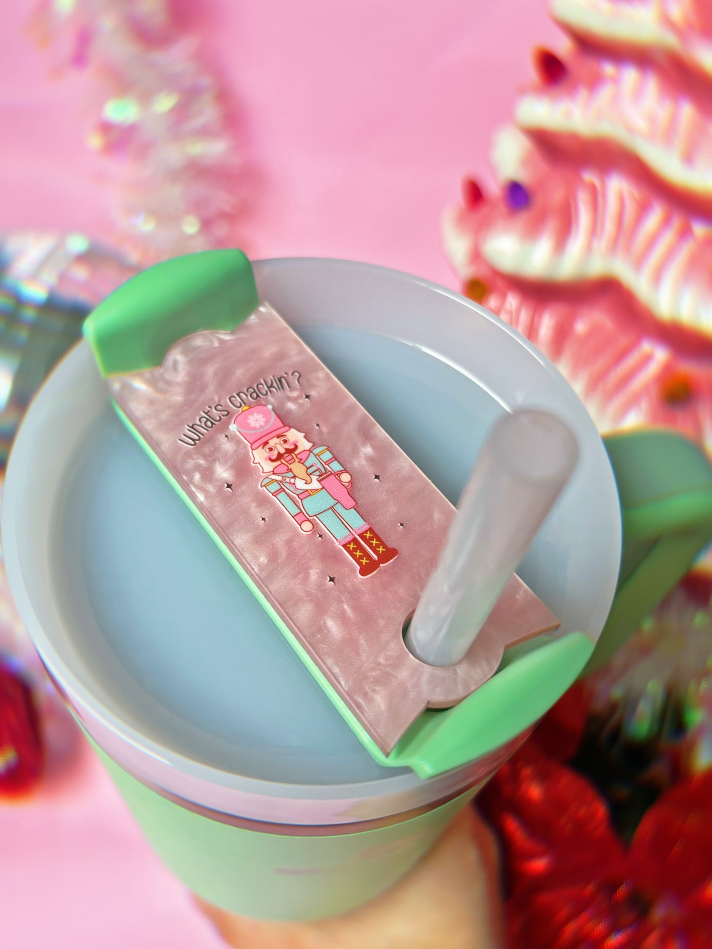 Whats Crackin' Pink Nutcracker H2.0 Cup Topper 40oz | 30oz | 20 oz