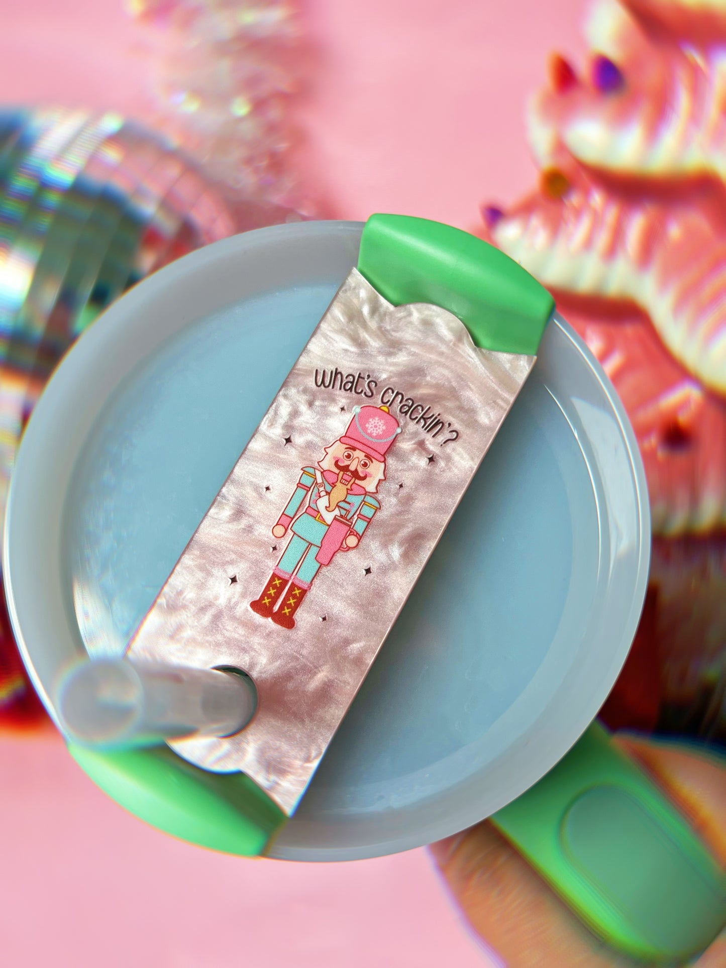 Whats Crackin' Pink Nutcracker H2.0 Cup Topper 40oz | 30oz | 20 oz