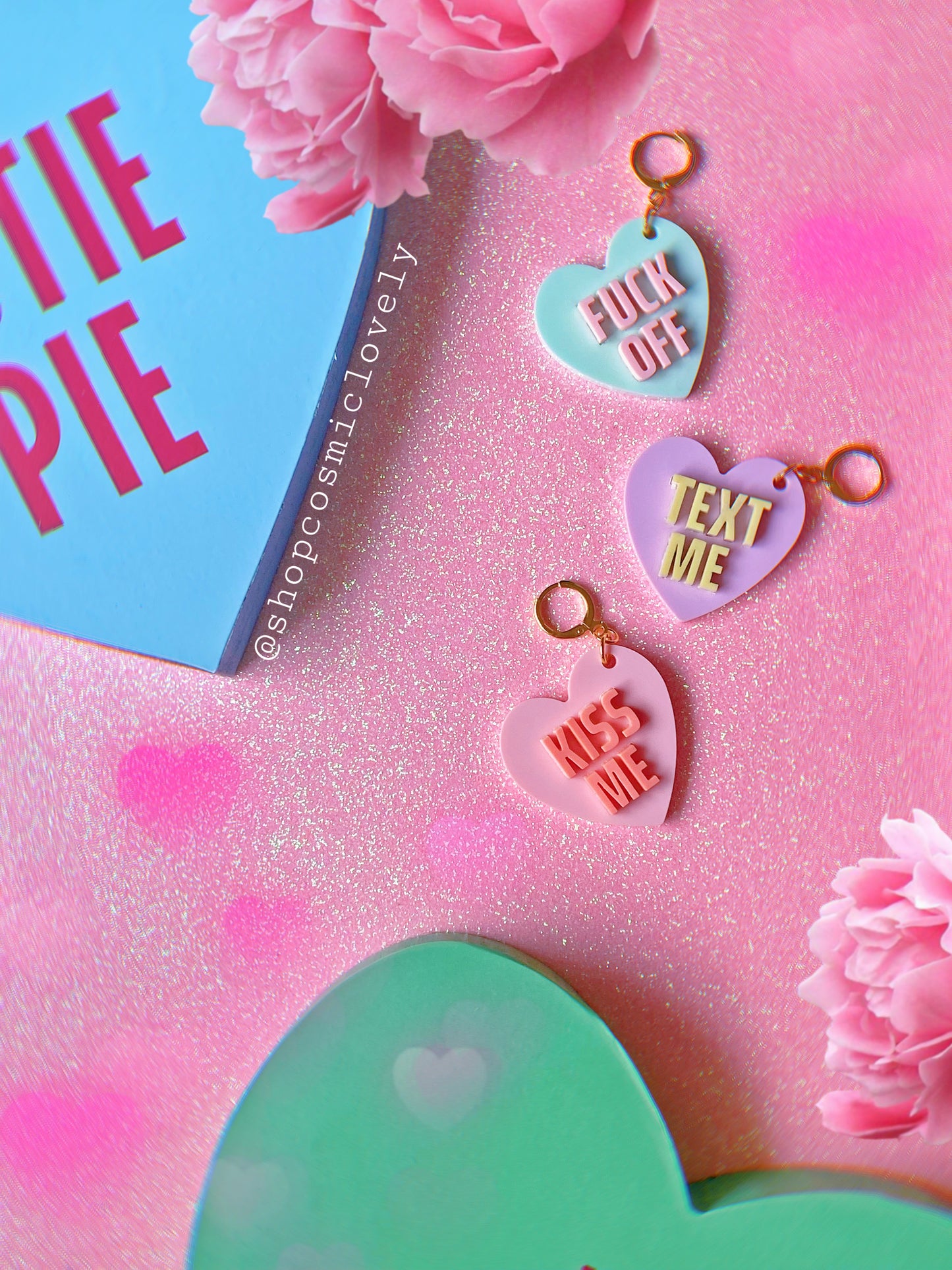 ** SINGLES** Candy Heart Earrings