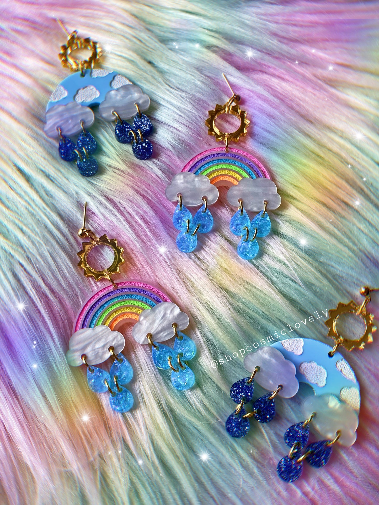 MISMATCHED In the Clouds Rainbow Earrings