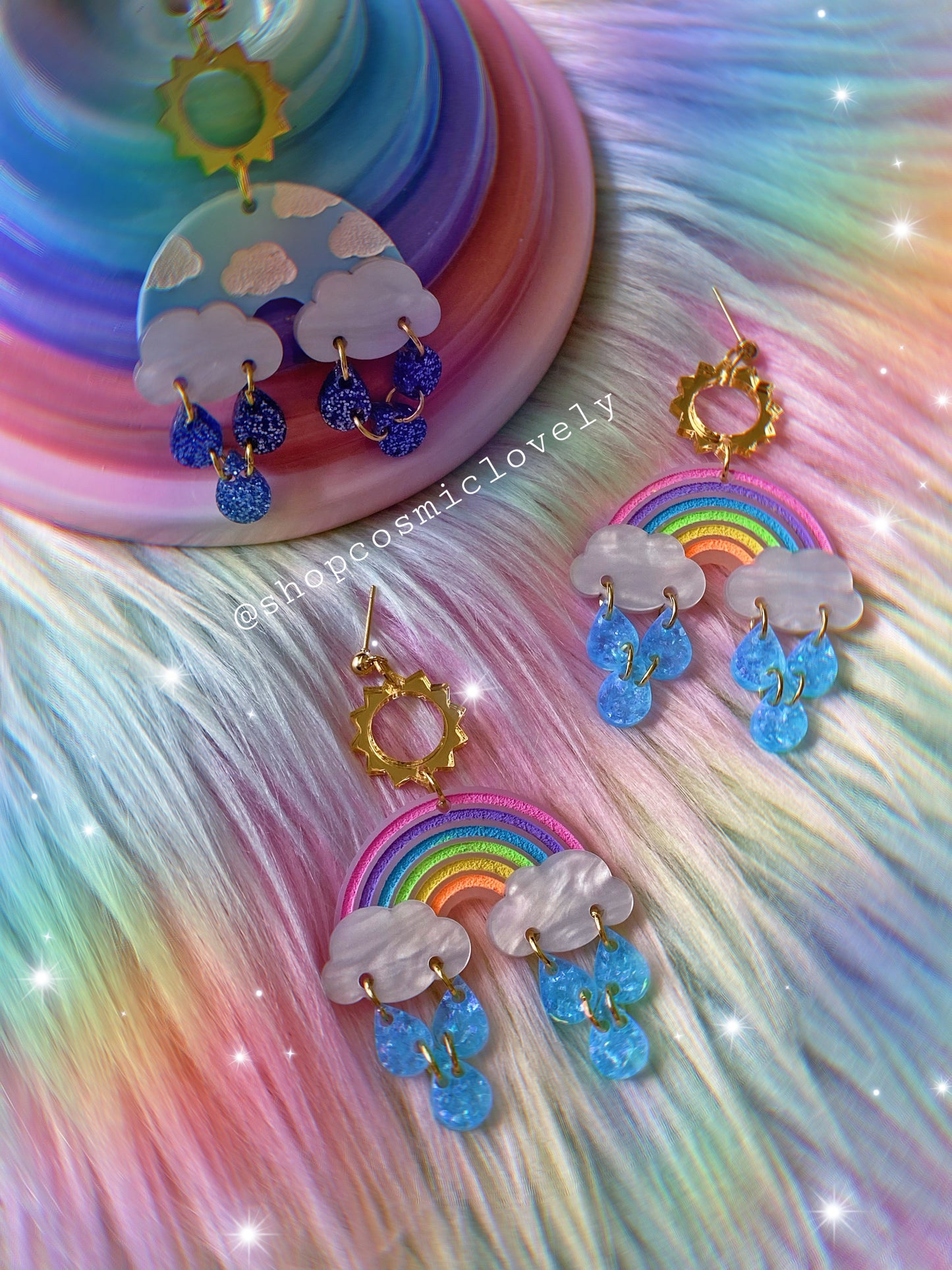 MISMATCHED In the Clouds Rainbow Earrings