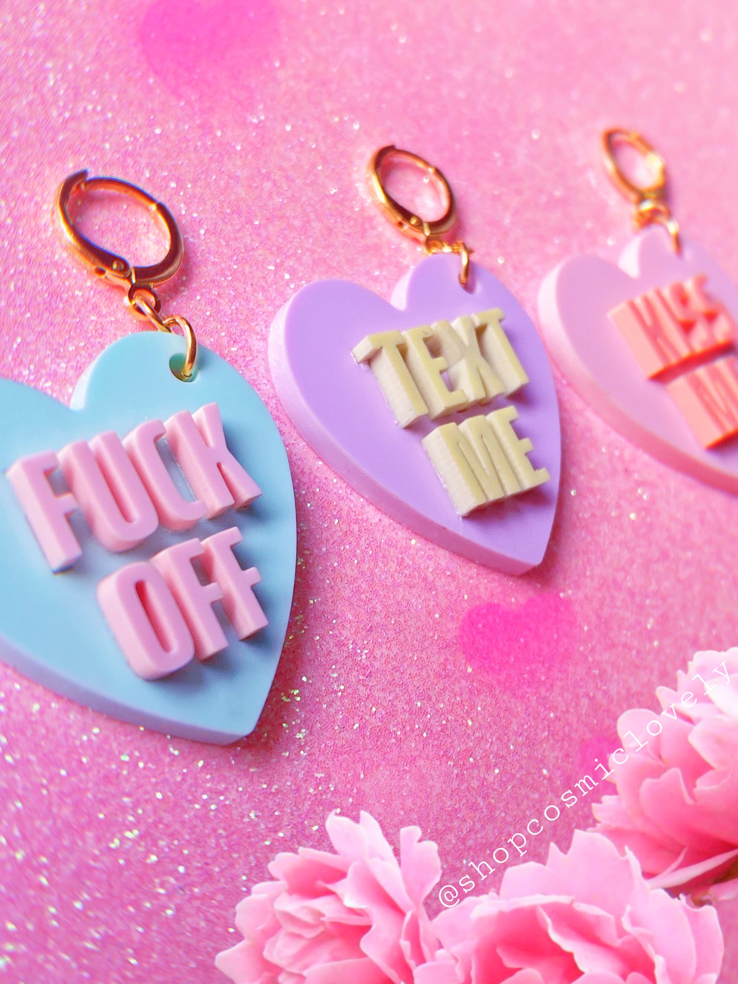 ** SINGLES** Candy Heart Earrings