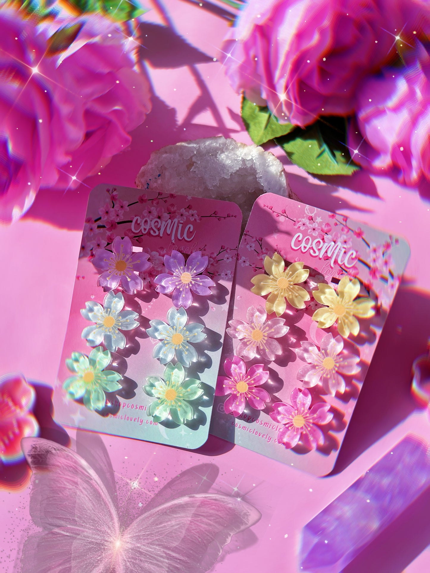 Pastel Cherry Blossom Studs