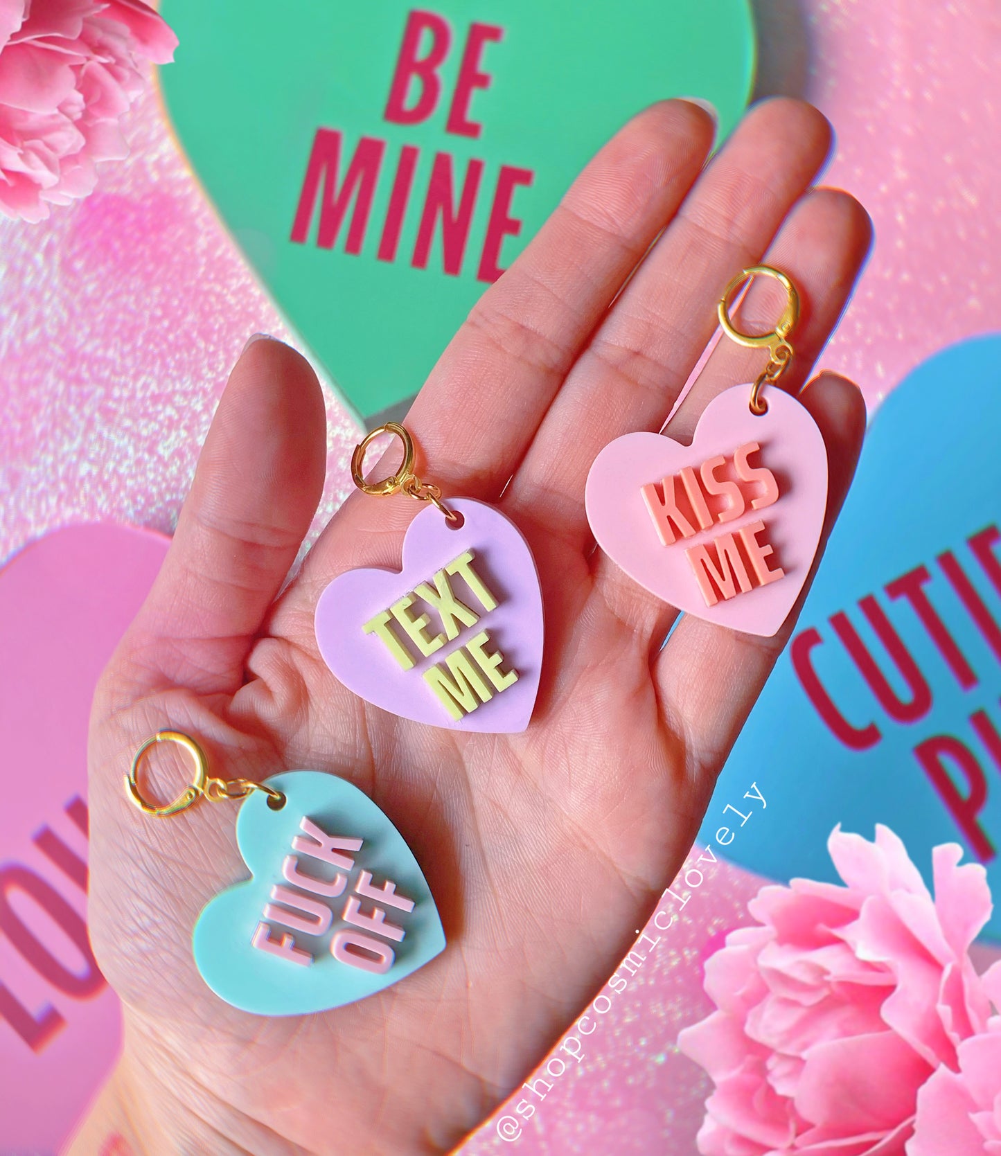 ** SINGLES** Candy Heart Earrings