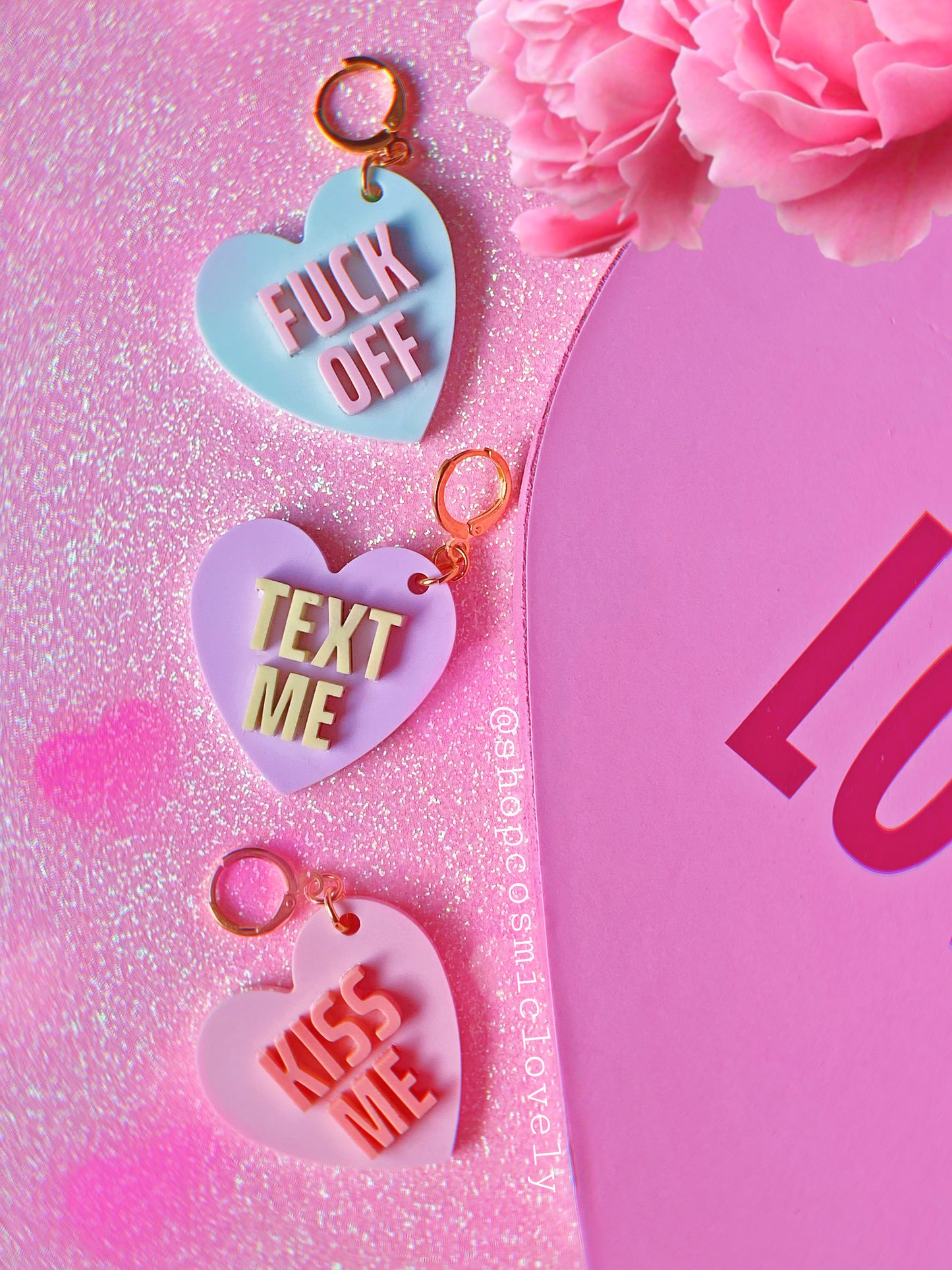 ** SINGLES** Candy Heart Earrings