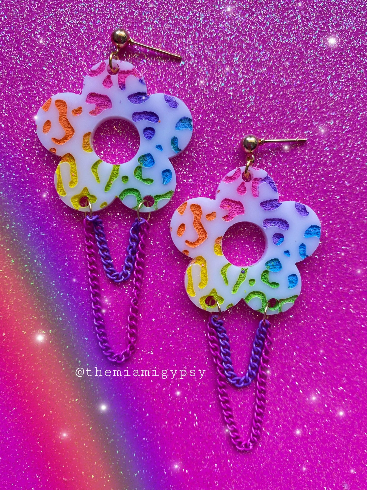 Rainbow Leopard Earrings