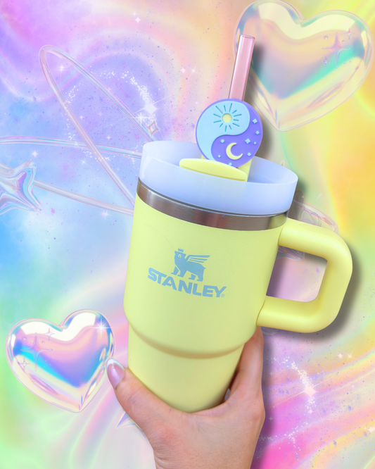 Cosmic Sun and Moon Stanley Straw Topper Accessories