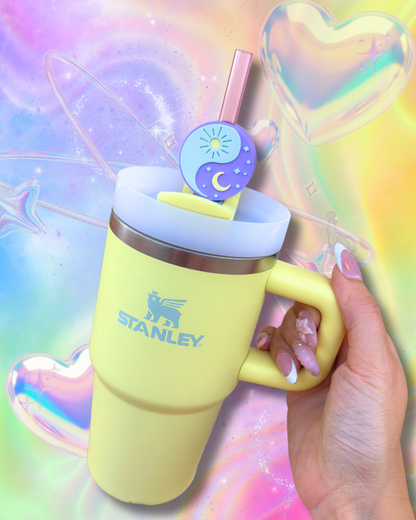 Cosmic Sun and Moon Stanley Straw Topper Accessories