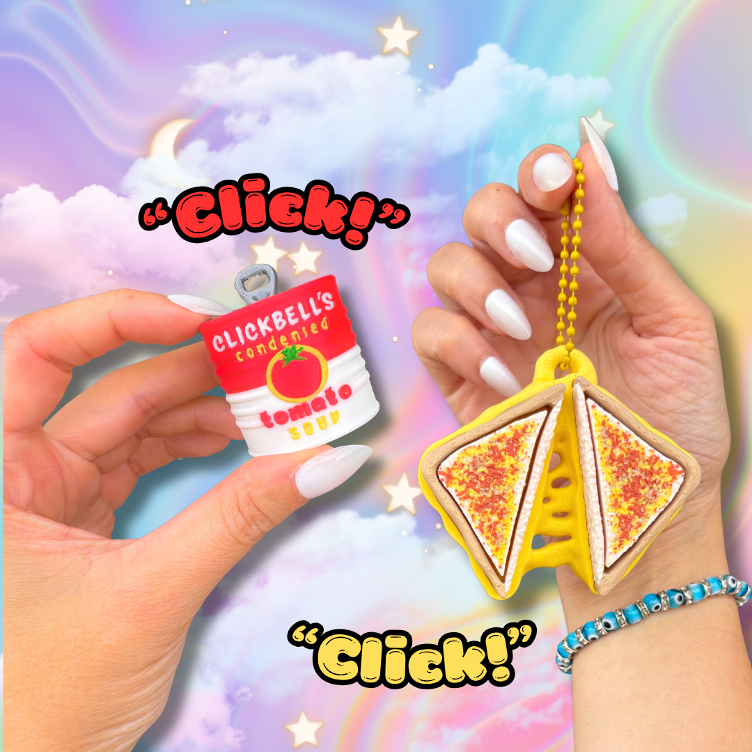 Canned Soup and Grilled Cheese Fidget Clicker: Anxiety Stress Relief Toy