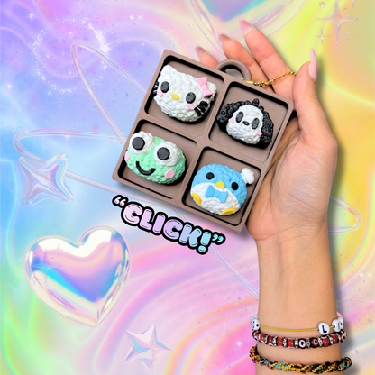 San HK Cat Dog Penguin Frog Sushi Box Fidget Clicker : Satisfying Foodie Sensory Toys