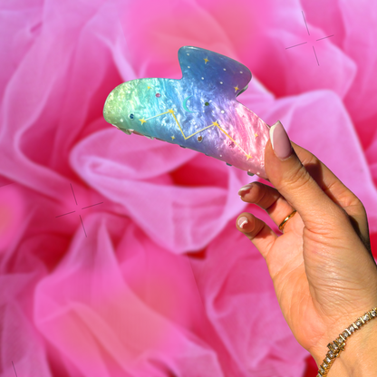 Cosmic Lovely Rainbow Constellation Hair Claw Clip- READY TO SHIP