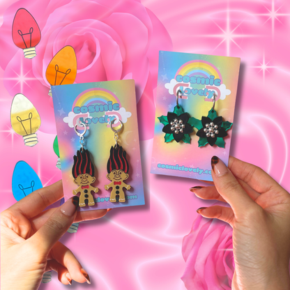 Gothmas Gingerbread Holiday Christmas Troll Earrings & More
